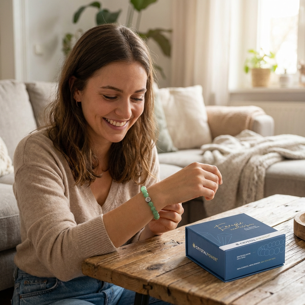 Frau mit crystalpower Aventurin Armband