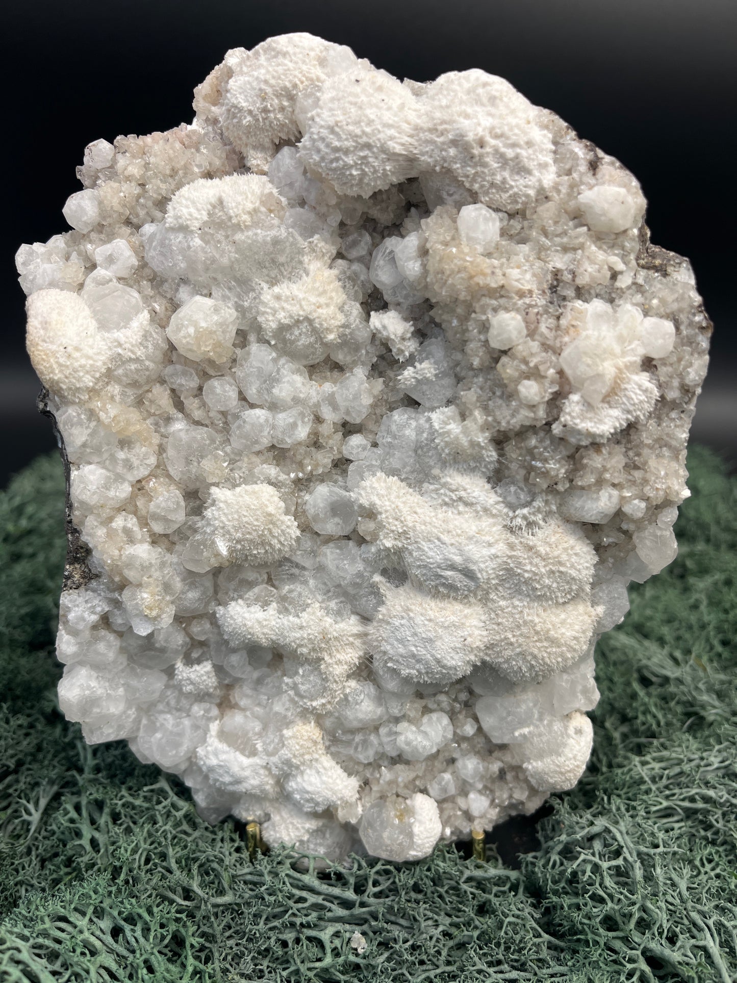 Okenit auf Apophyllit XXL Cluster aus Indien (1343g) - sehr schöne Kugelkristalle - crystal paradise