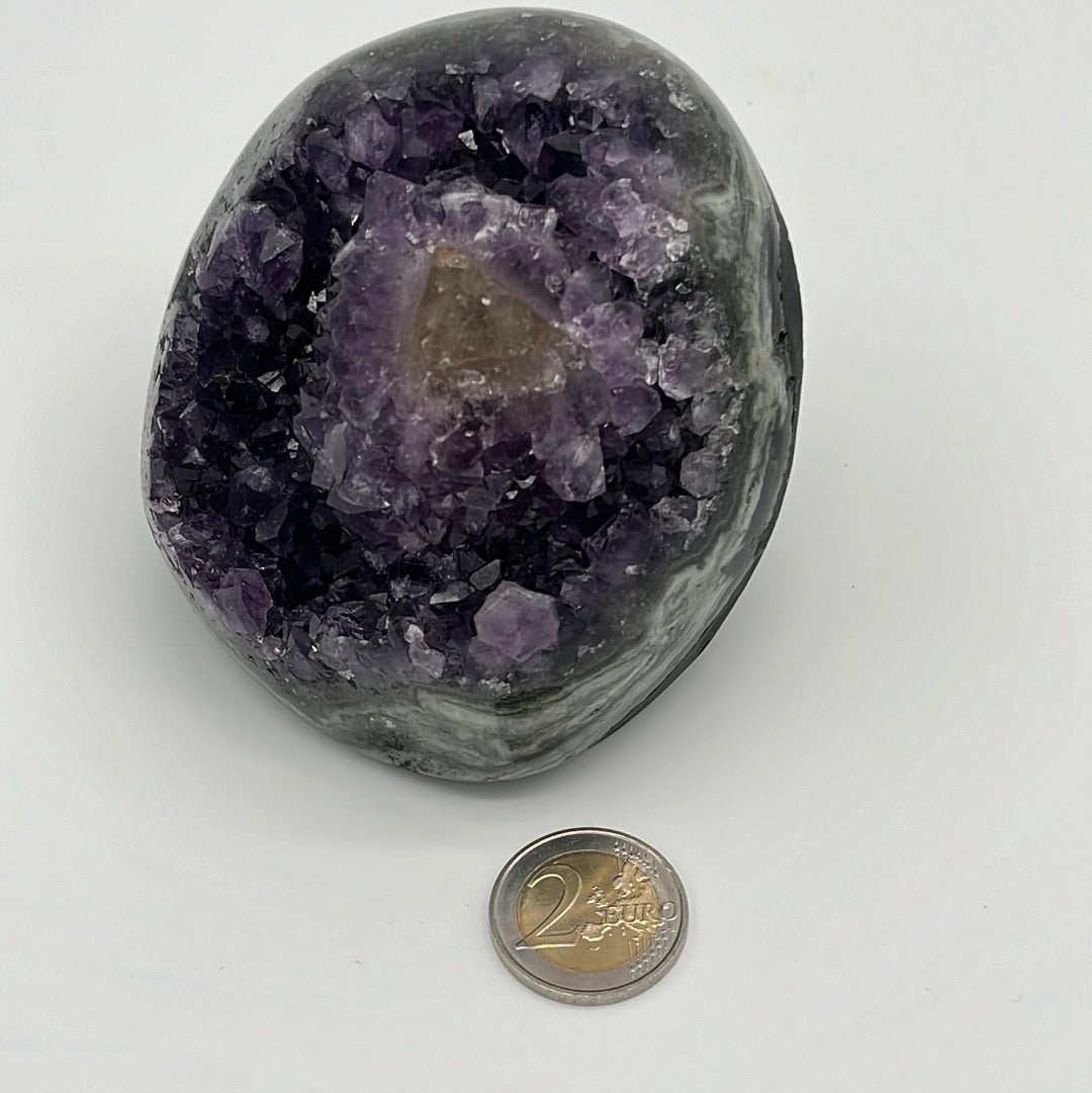 Achatisierte Amethyst Druse aus Uruguay (809g) - schönes violett! - crystal paradise