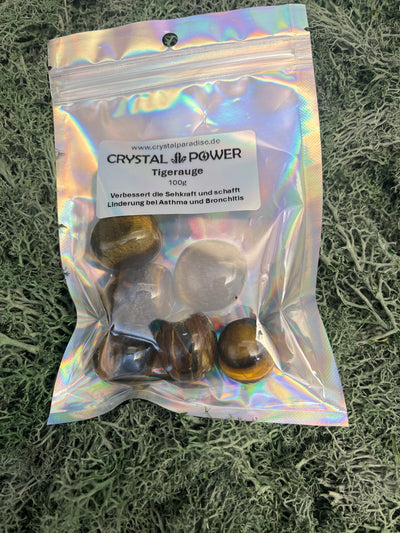 Crystal Power - Tigerauge - 100g - Verbesserung der Sehkraft und schafft Linderung bei Astma und Bronchitis - crystal paradise