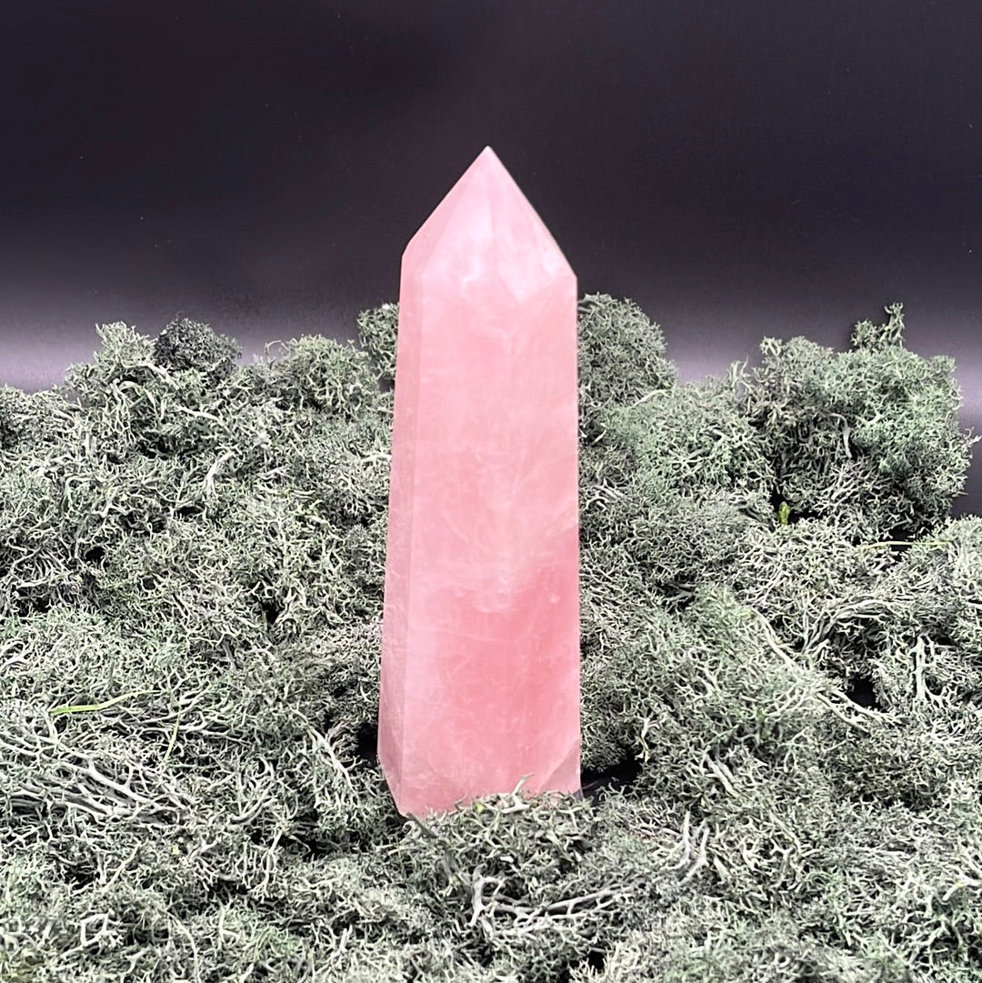 Rosenquarz Obelisk (rosa transparent)- 1 Stück - crystal paradise