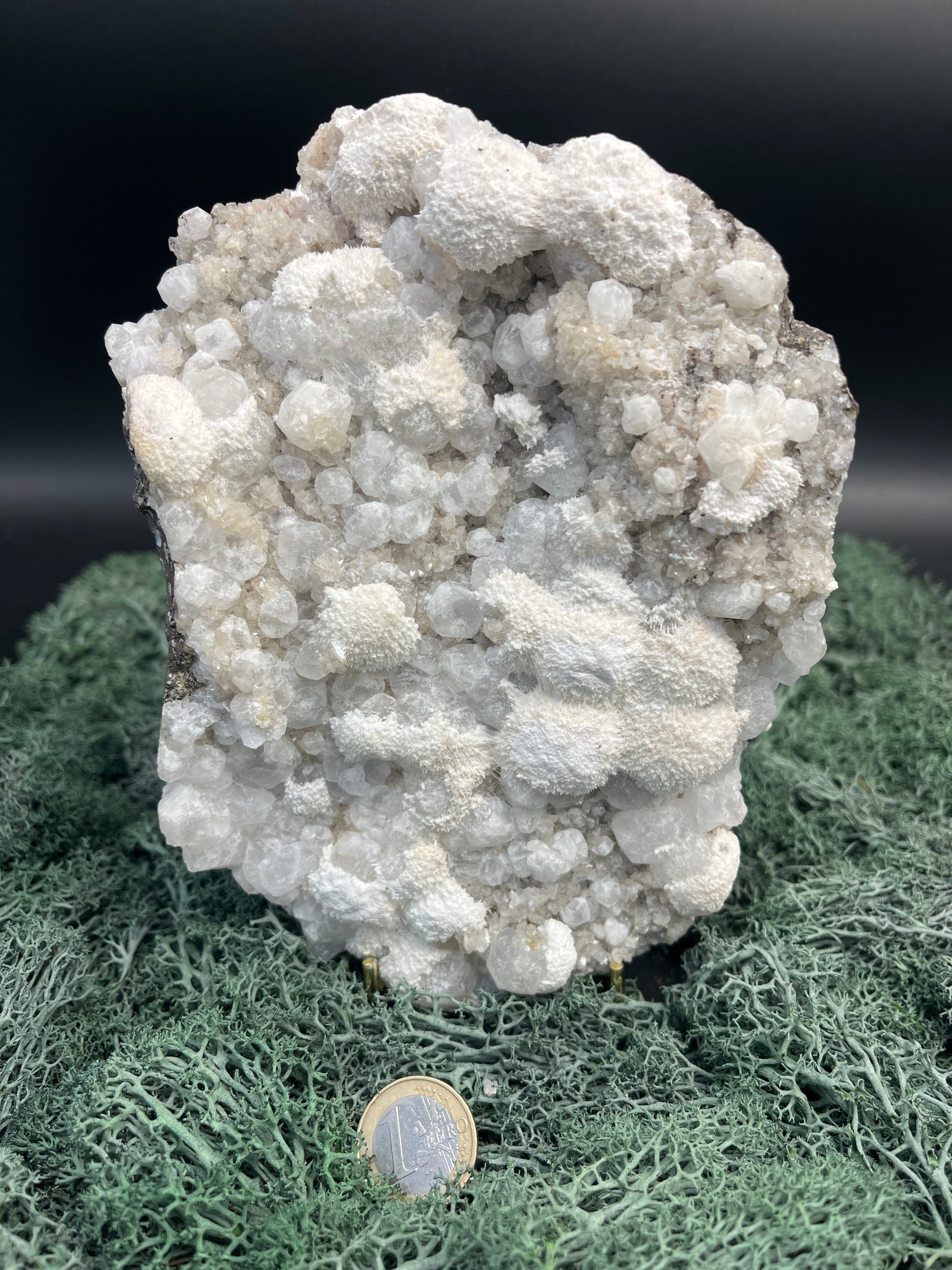 Okenit auf Apophyllit XXL Cluster aus Indien (1343g) - sehr schöne Kugelkristalle - crystal paradise