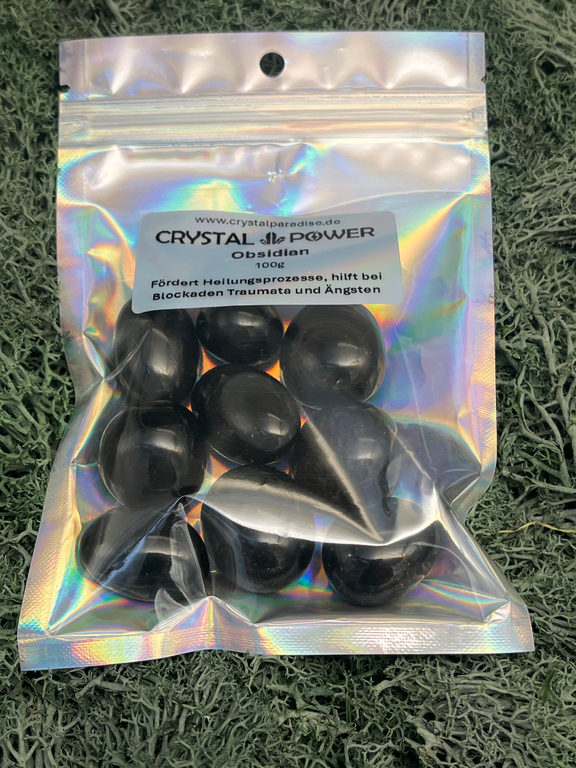 Crystal Power - Obsidian - 100g - Fördert Heilungsprozesse, hilft bei Blockaden, Traumat und Ängsten - crystal paradise