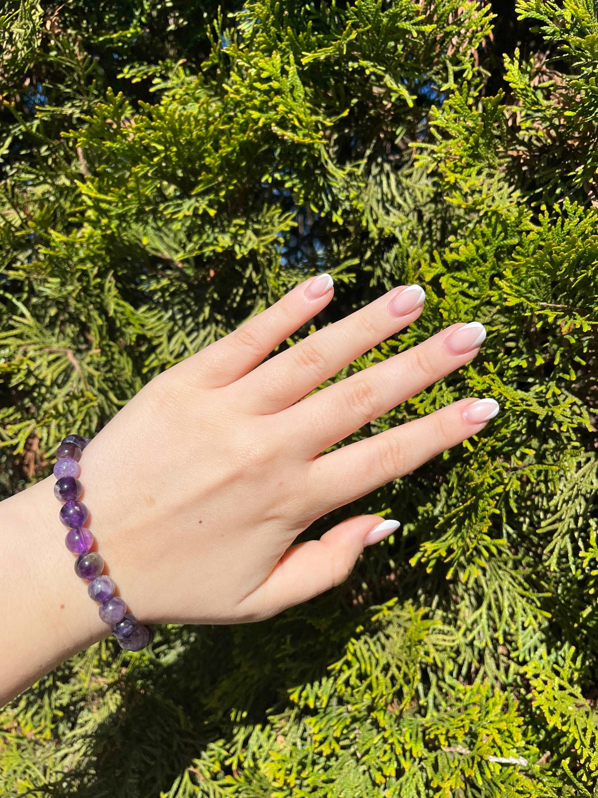 Armband aus Amethyst-Perlen 8 mm - 1 Stück