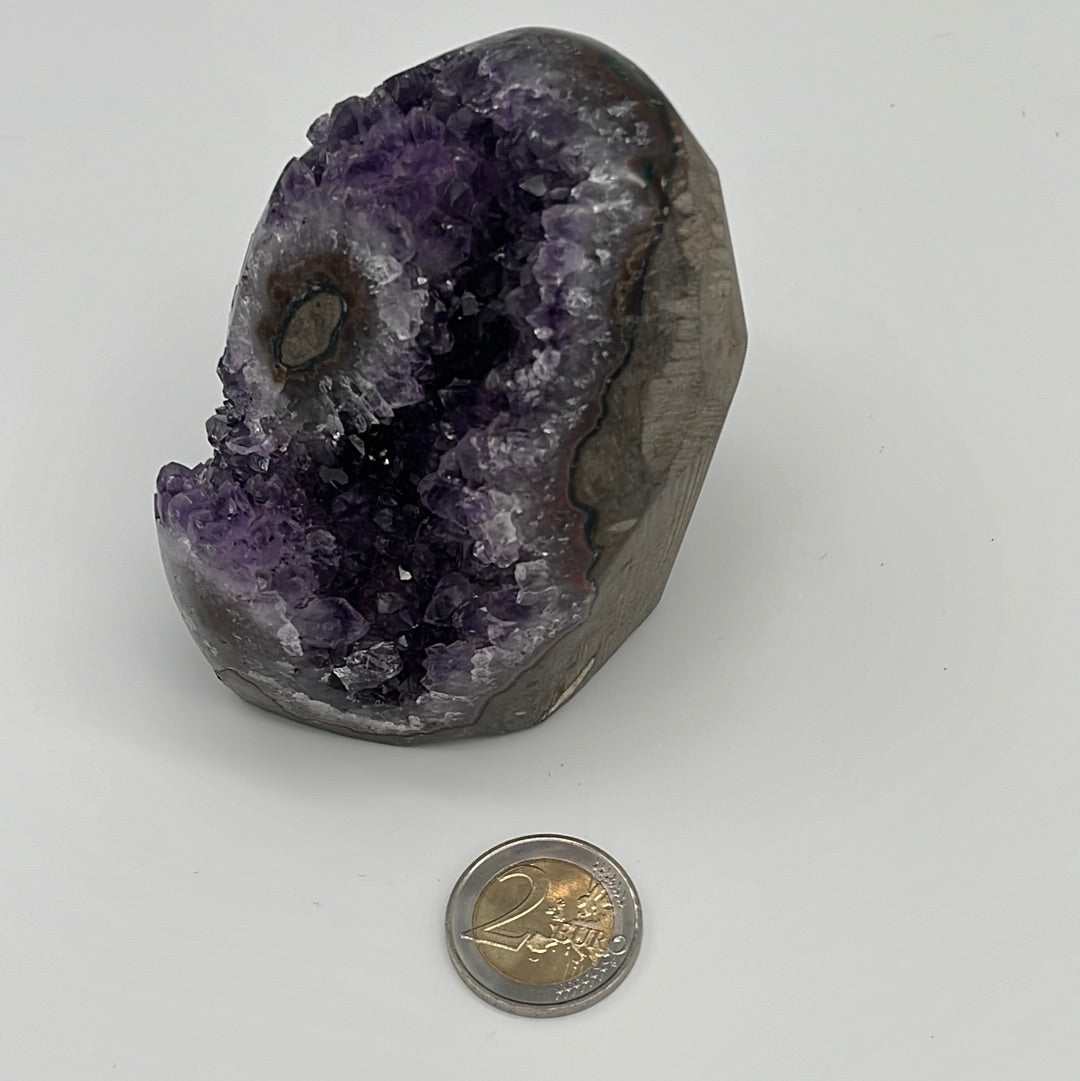 Achatisierter Amethyst Druse aus Uruguay (590g) - schönes violett! - crystal paradise