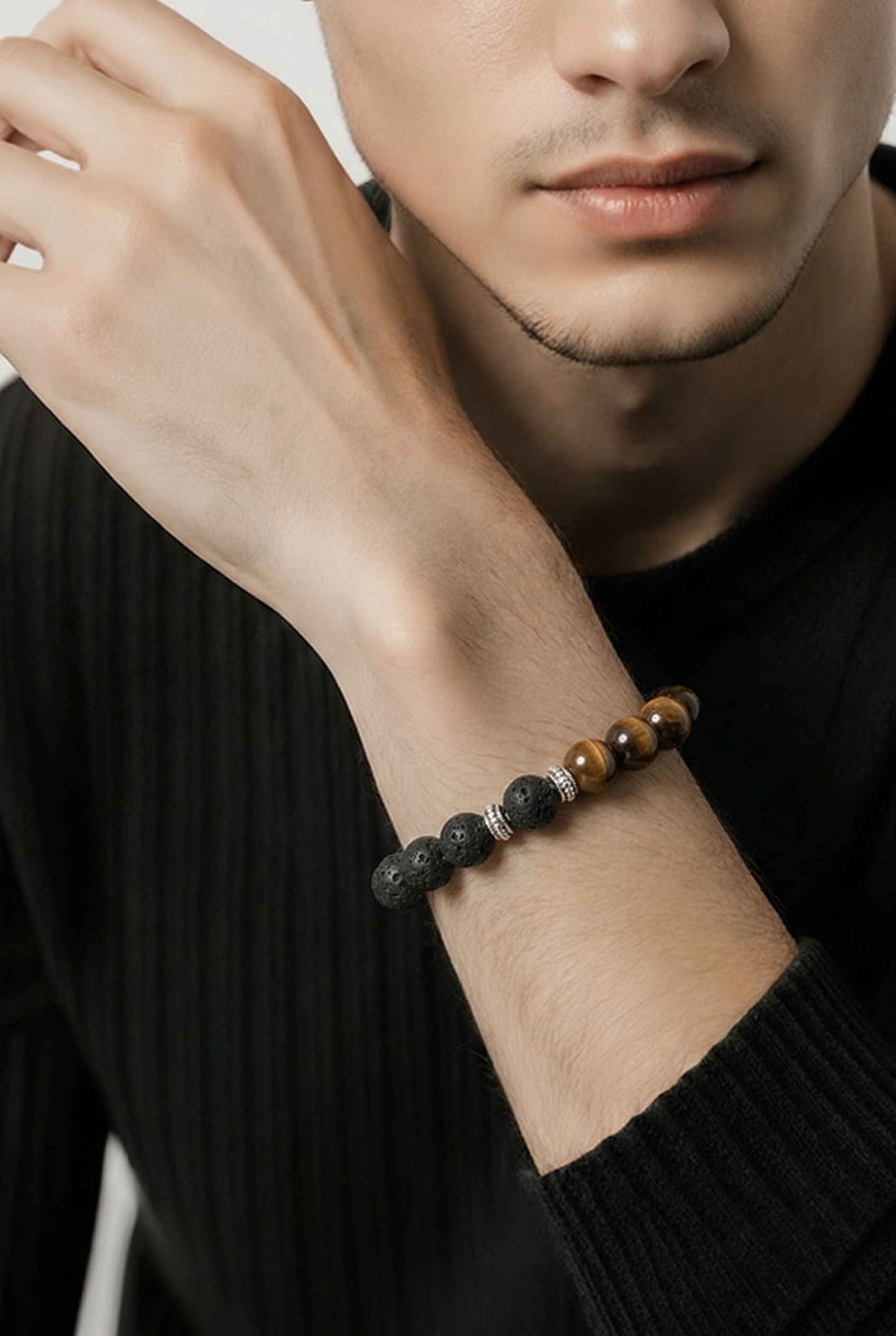 Tigerauge & Lava – Stärke & Erdung - Armband crystalpower® - crystal paradise