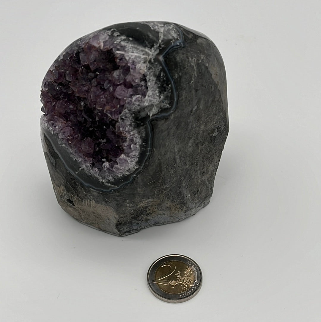 Achatisierte Amethyst Druse aus Uruguay (762g) - schönes violett! - crystal paradise