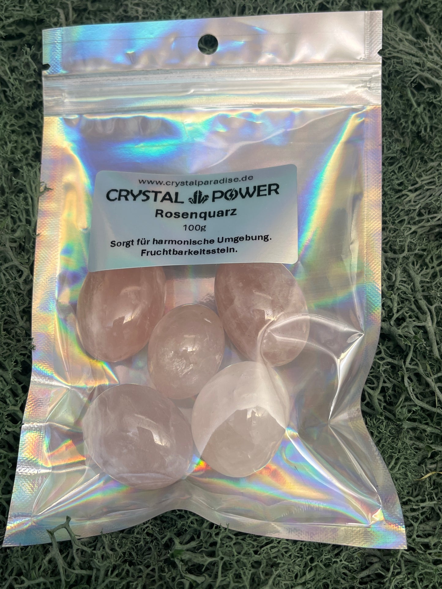 Crystal Power - Rosenquarz - 100g - Sorgt für harmonische Umgebung, Fruchtbarkeitsstein - crystal paradise