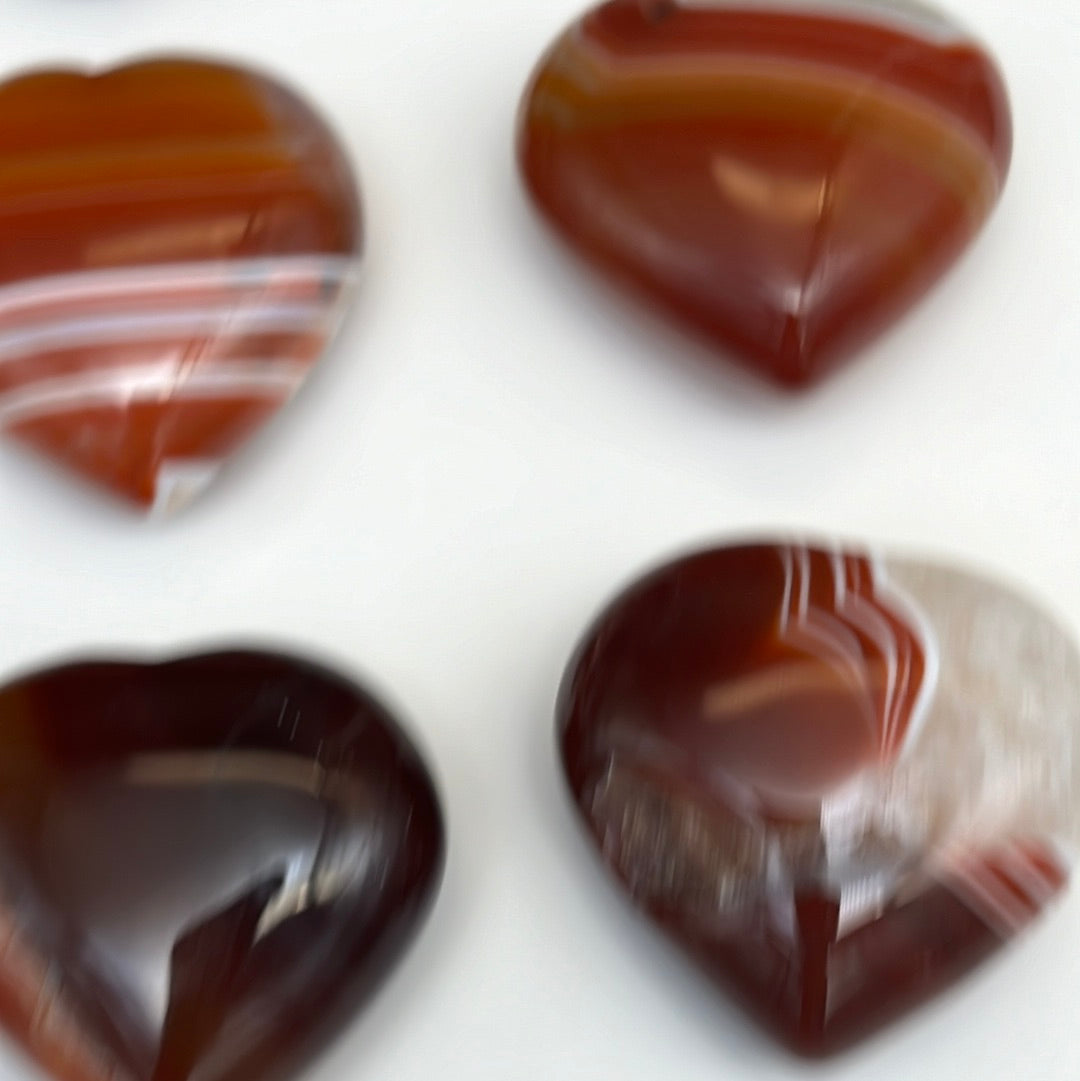 Trommelware rote Achat Herz - 1 Stück ca. 4 cm - crystal paradise