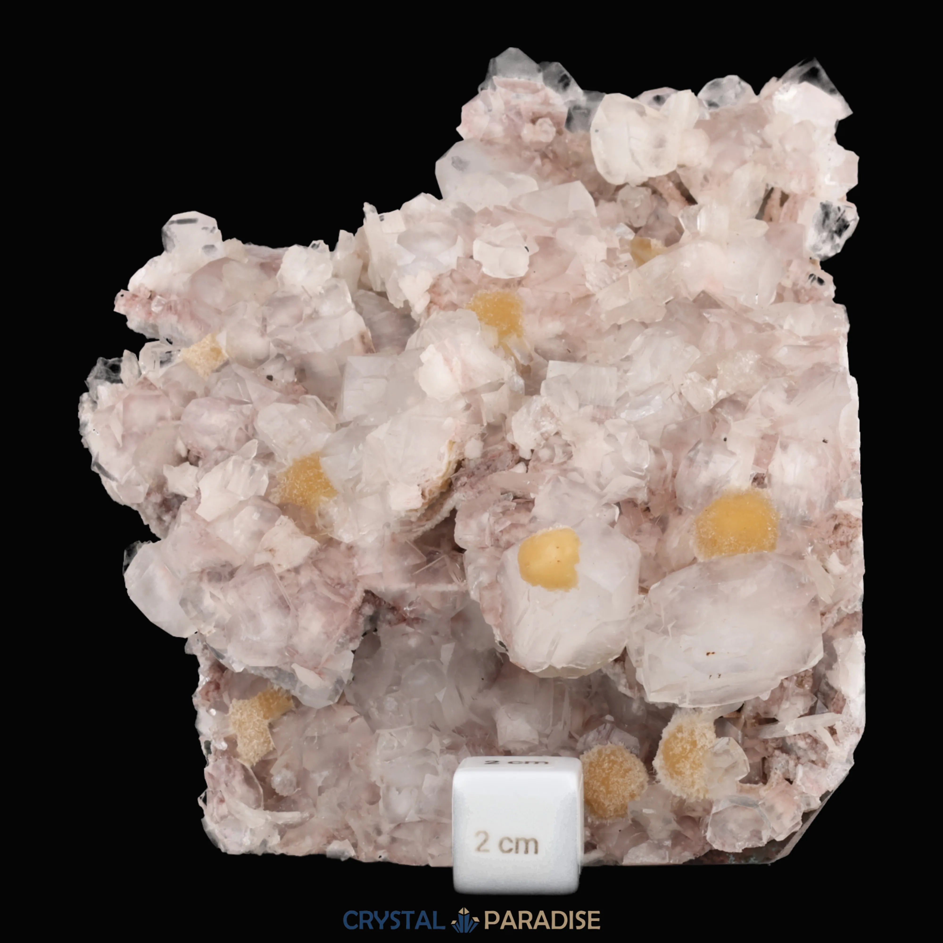 Apophyllit mit gelbem Thomsonit aus Indien (1565g)