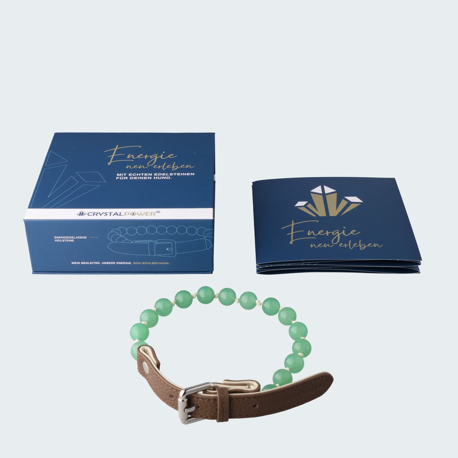 Aventurin–unterstützt Entspannung bei Nervosität oder Hyperaktivität - Hundehalsband crystalpower® - crystal paradise