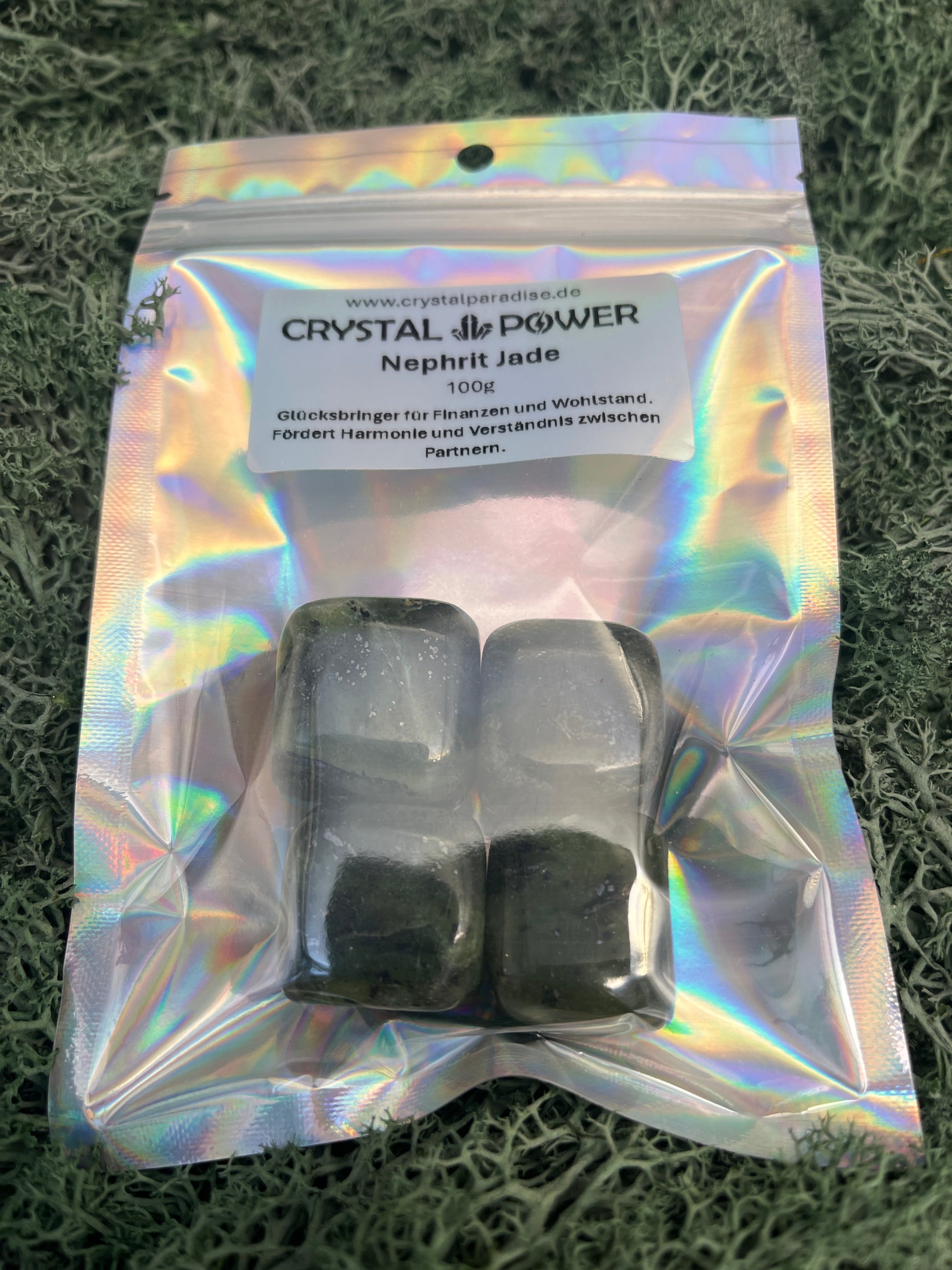 Crystal Power - Nephrit Jade -100g - Glücksbringer für Finanzen und Wohlstand - crystal paradise