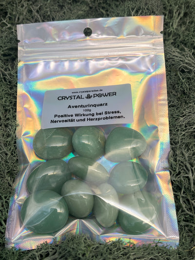 Crystal Power - Aventurinquarz - 100g - Positive Wirkung bei Stress, Nervosität und Herzproblemen - crystal paradise