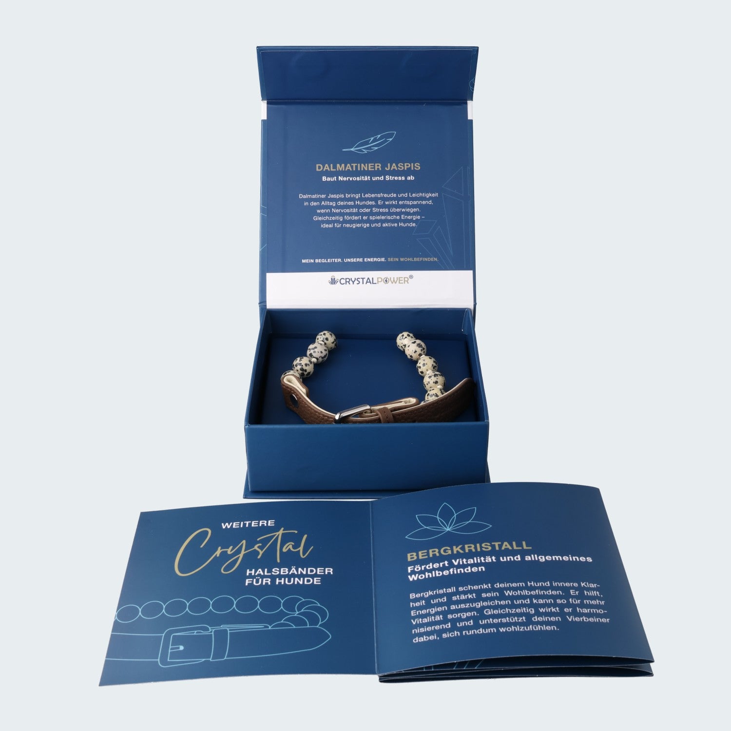 Dalmatiner Jaspis–baut Nervosität und Stress ab - Hundehalsband crystalpower® - crystal paradise