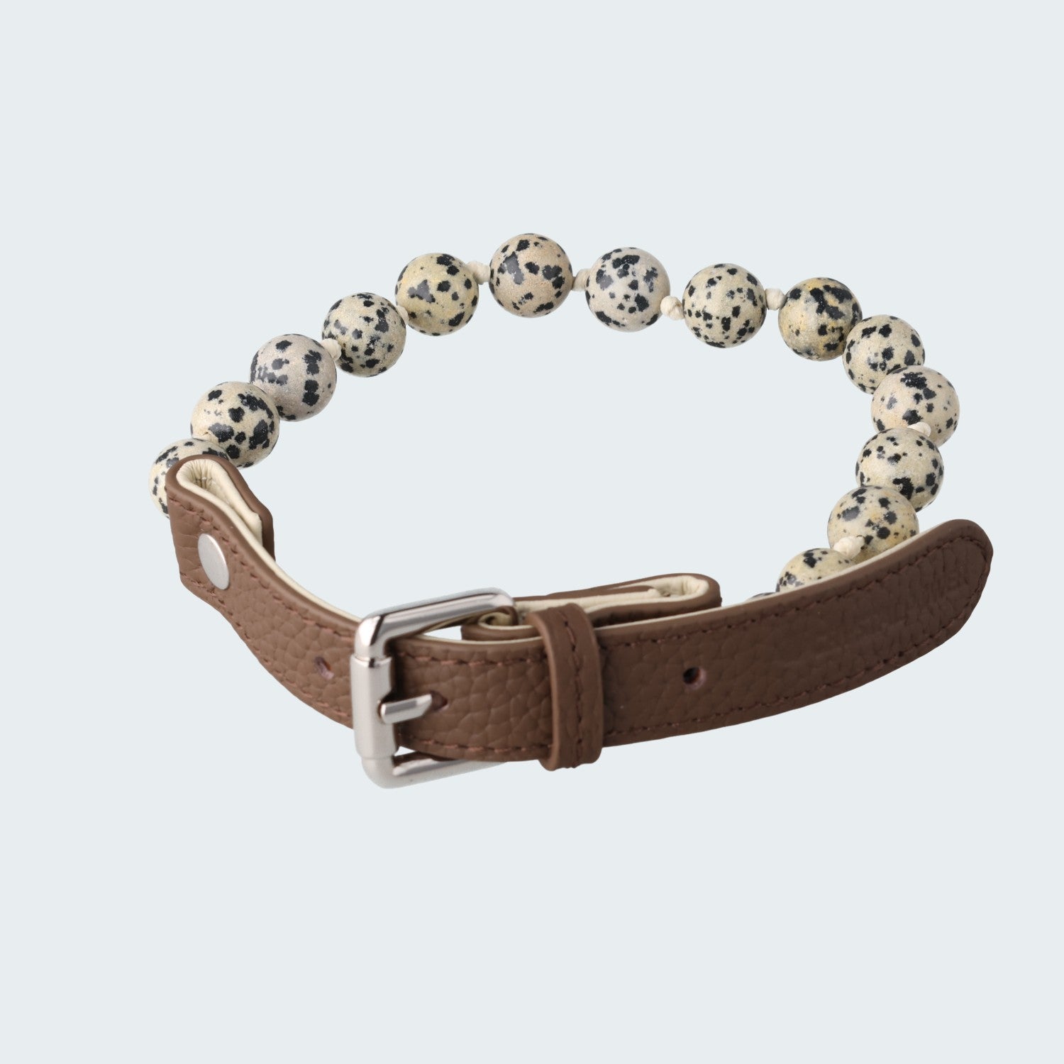 Dalmatiner Jaspis–baut Nervosität und Stress ab - Hundehalsband crystalpower® - crystal paradise