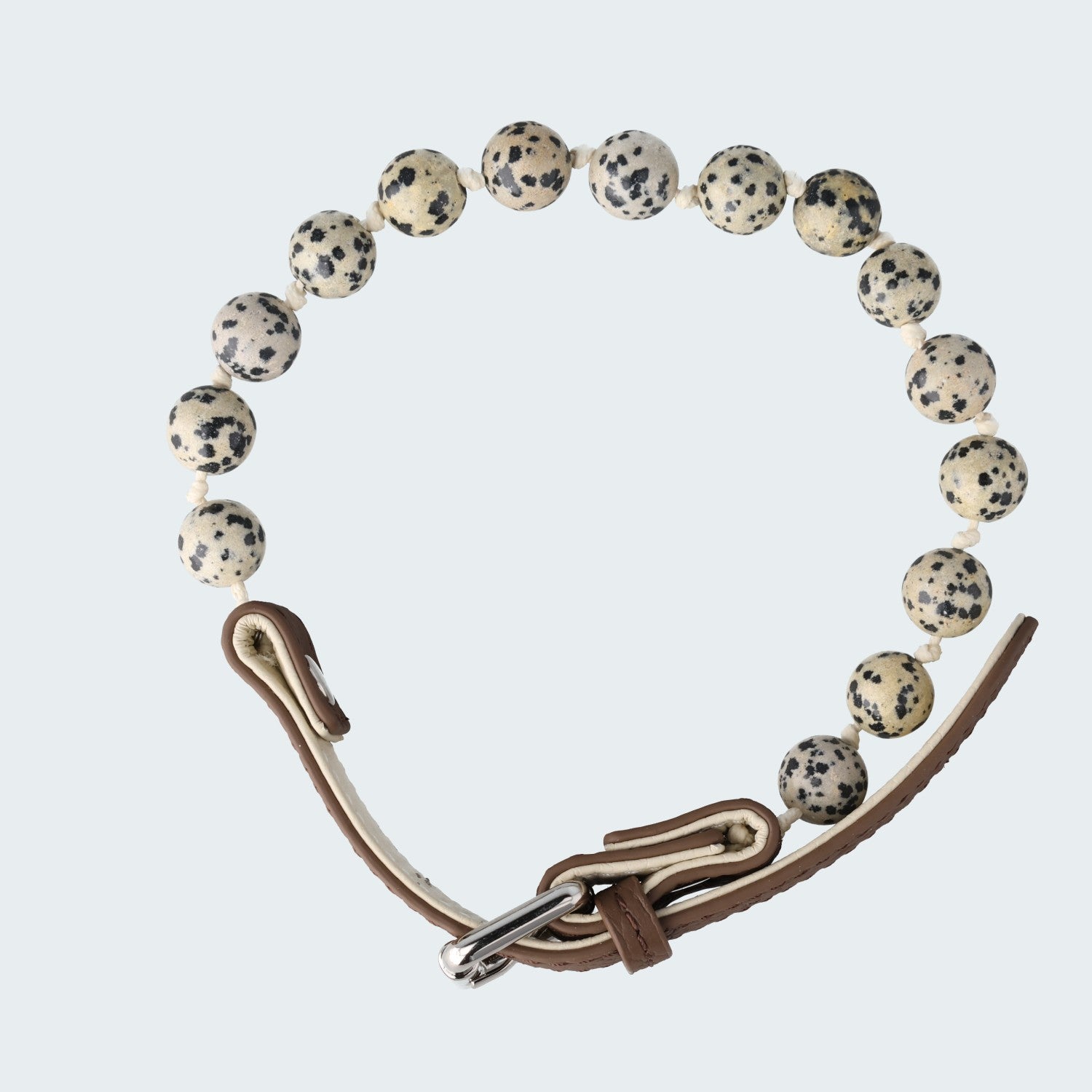 Dalmatiner Jaspis–baut Nervosität und Stress ab - Hundehalsband crystalpower® - crystal paradise