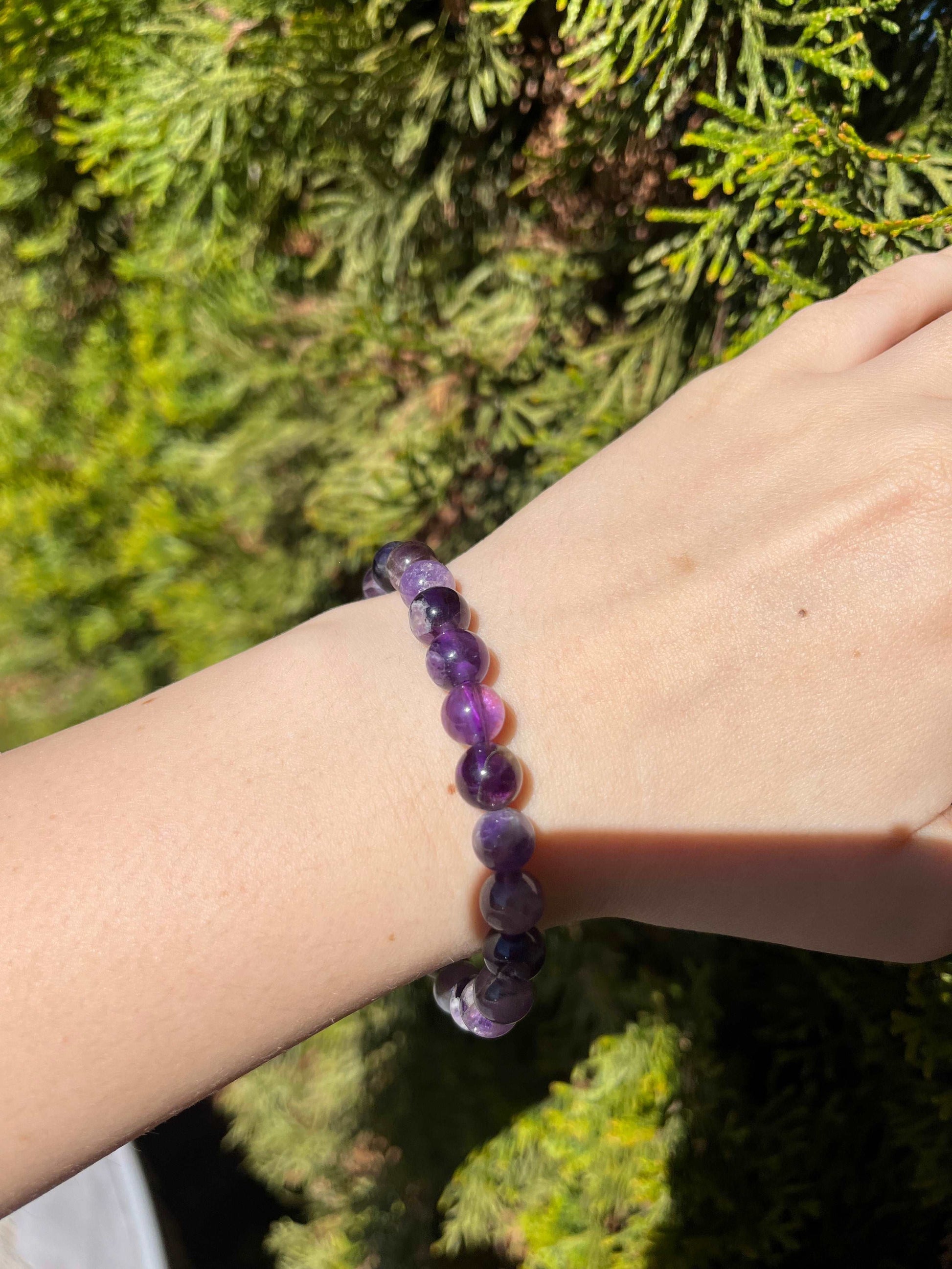 Armband aus Amethyst-Perlen 8 mm - 1 Stück