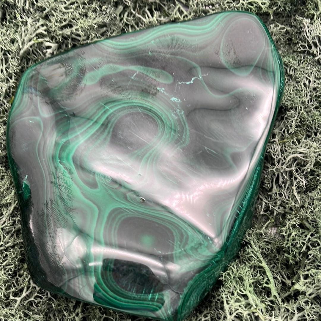 Malachit Großsstufe poliert mit fantastische Musterung (1738g) - crystal paradise