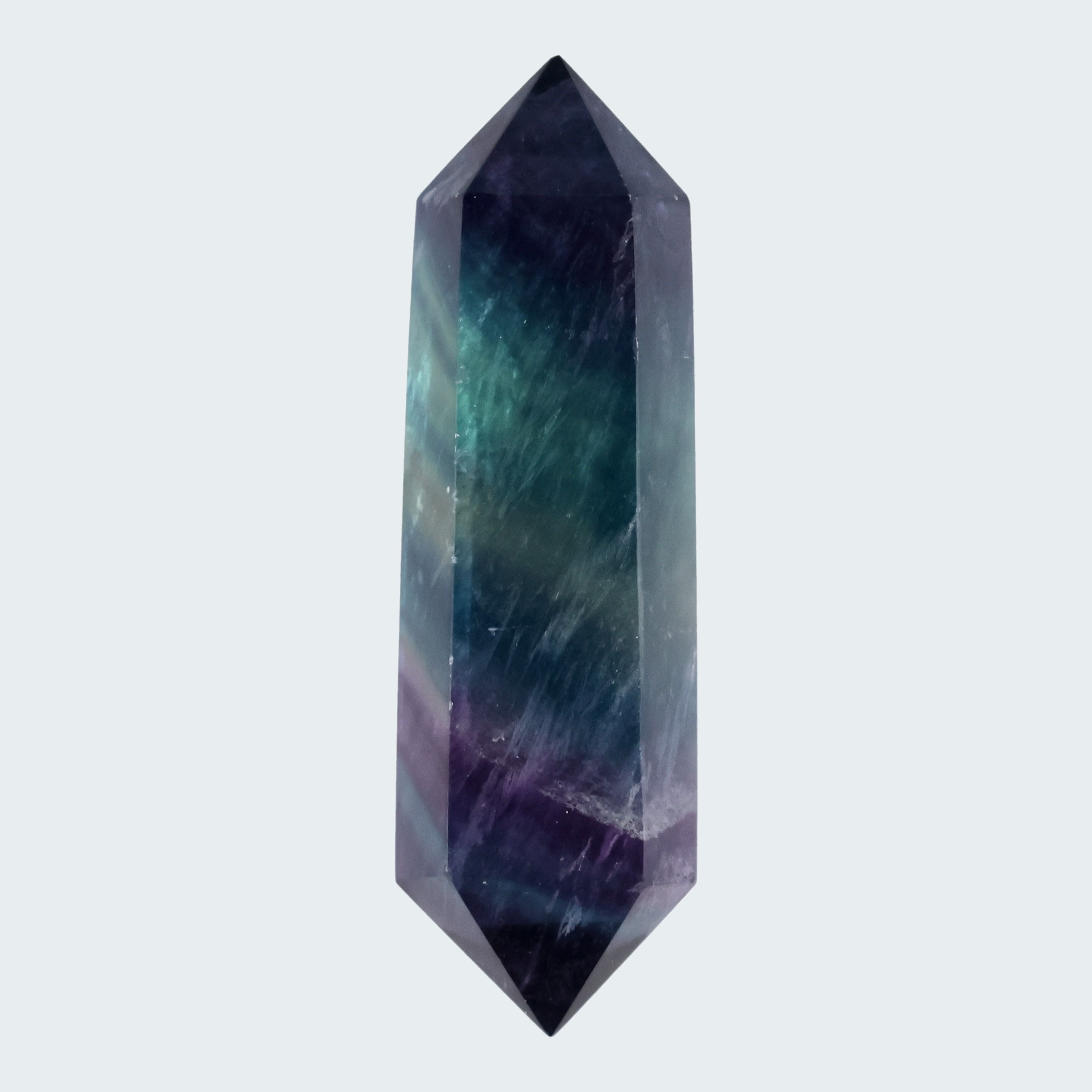 Fluorit Doppel-Spitzen blaugrün - 1 Stück ca. 8 cm