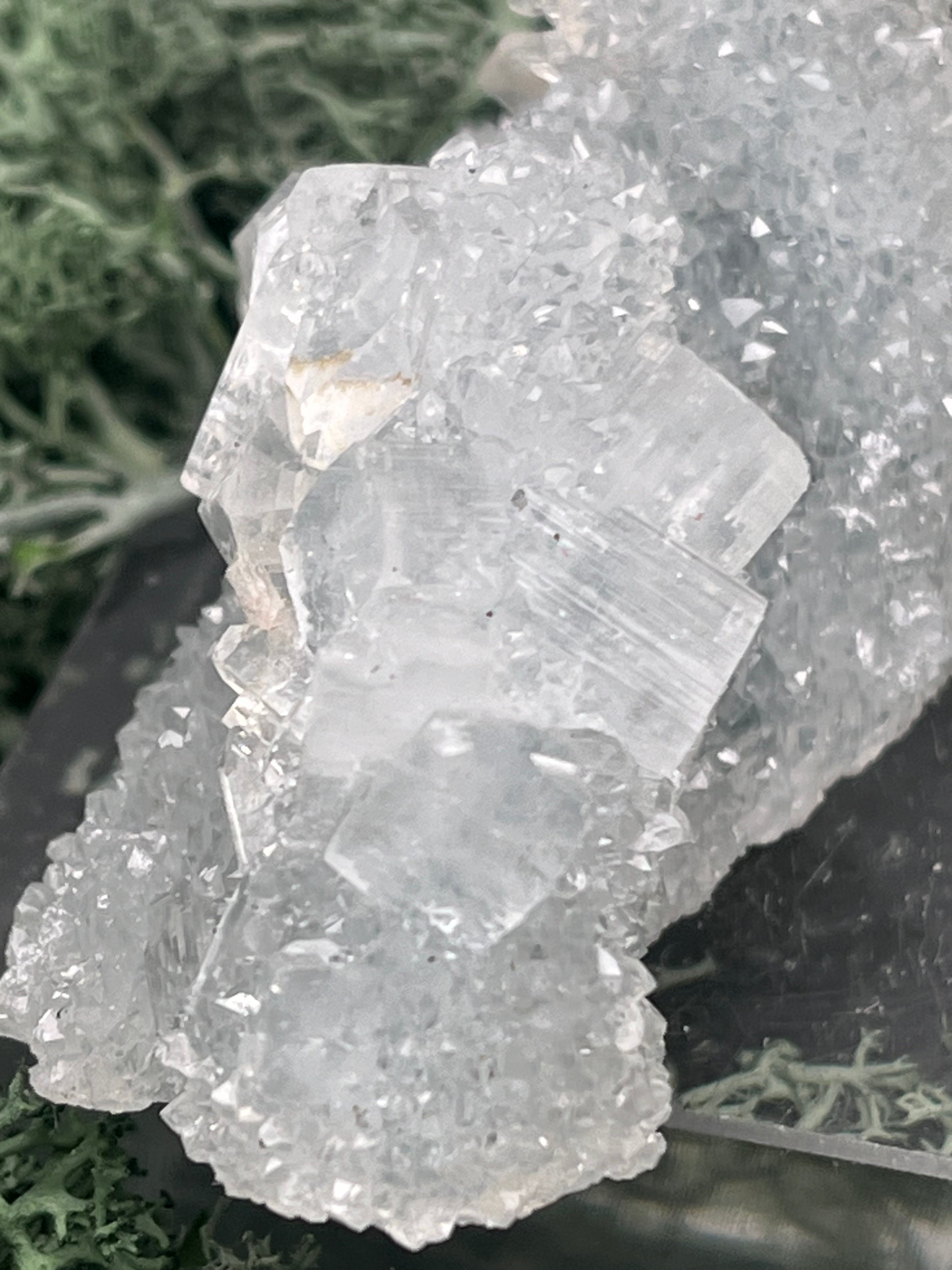Apophyllit Stufe aus Indien (64g) - schöne grosse Kristalle zusammen mit Sugar Crystals - crystal paradise