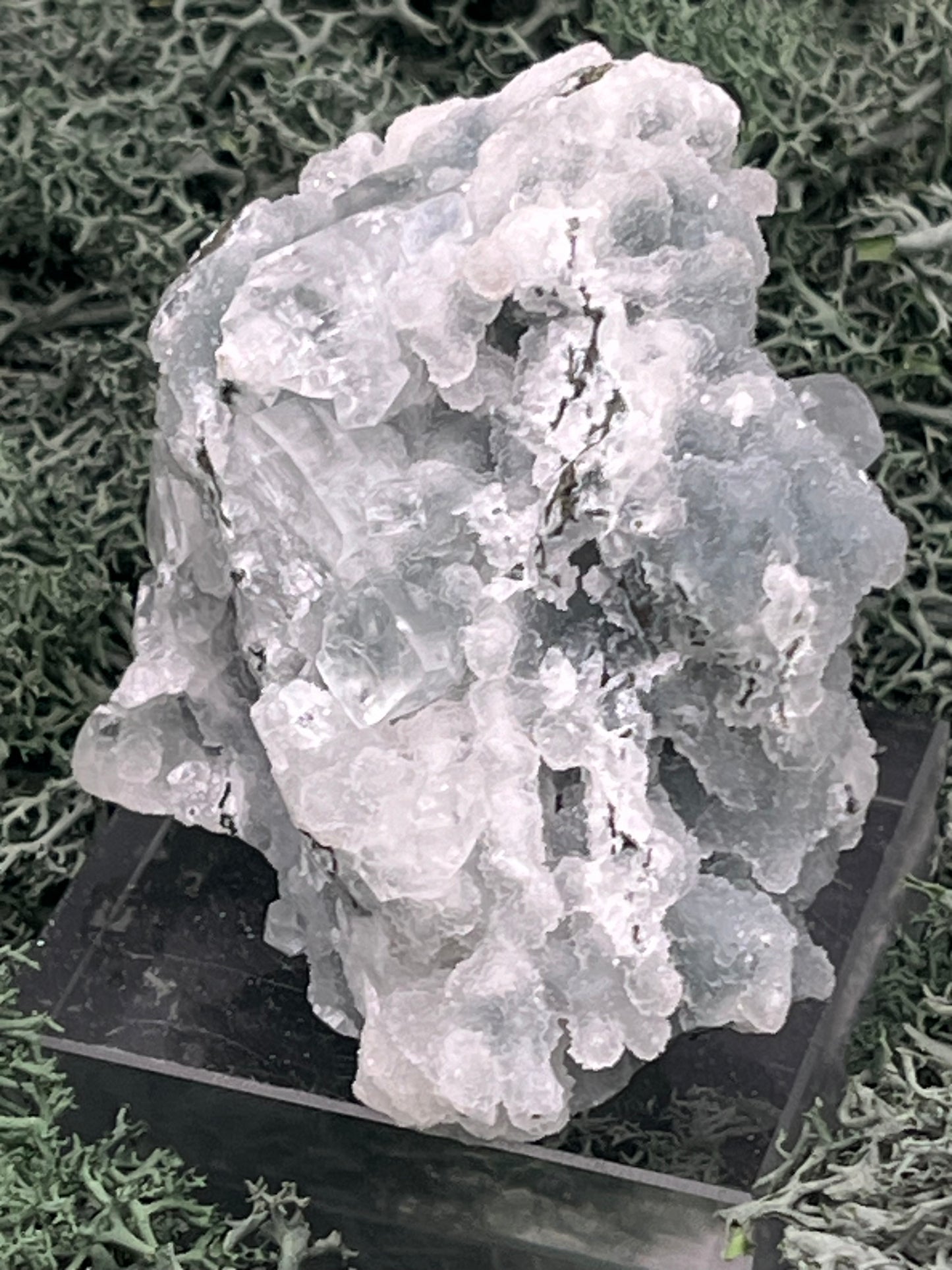 Apophyllit Stufe aus Indien (133g) - schöne Kristalle mit Sugar Crystals auf allen Seiten