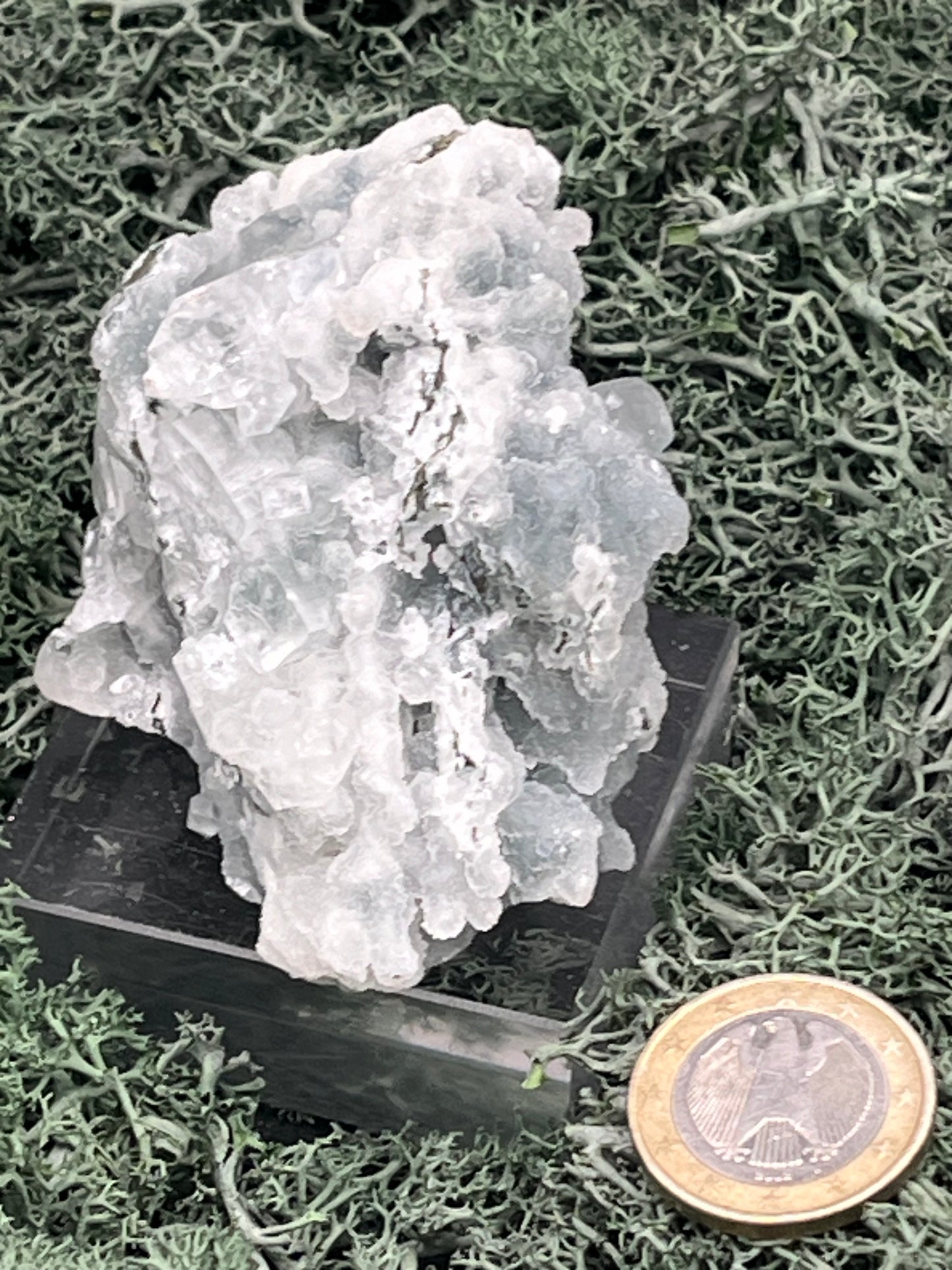 Apophyllit Stufe aus Indien (133g) - schöne Kristalle mit Sugar Crystals auf allen Seiten