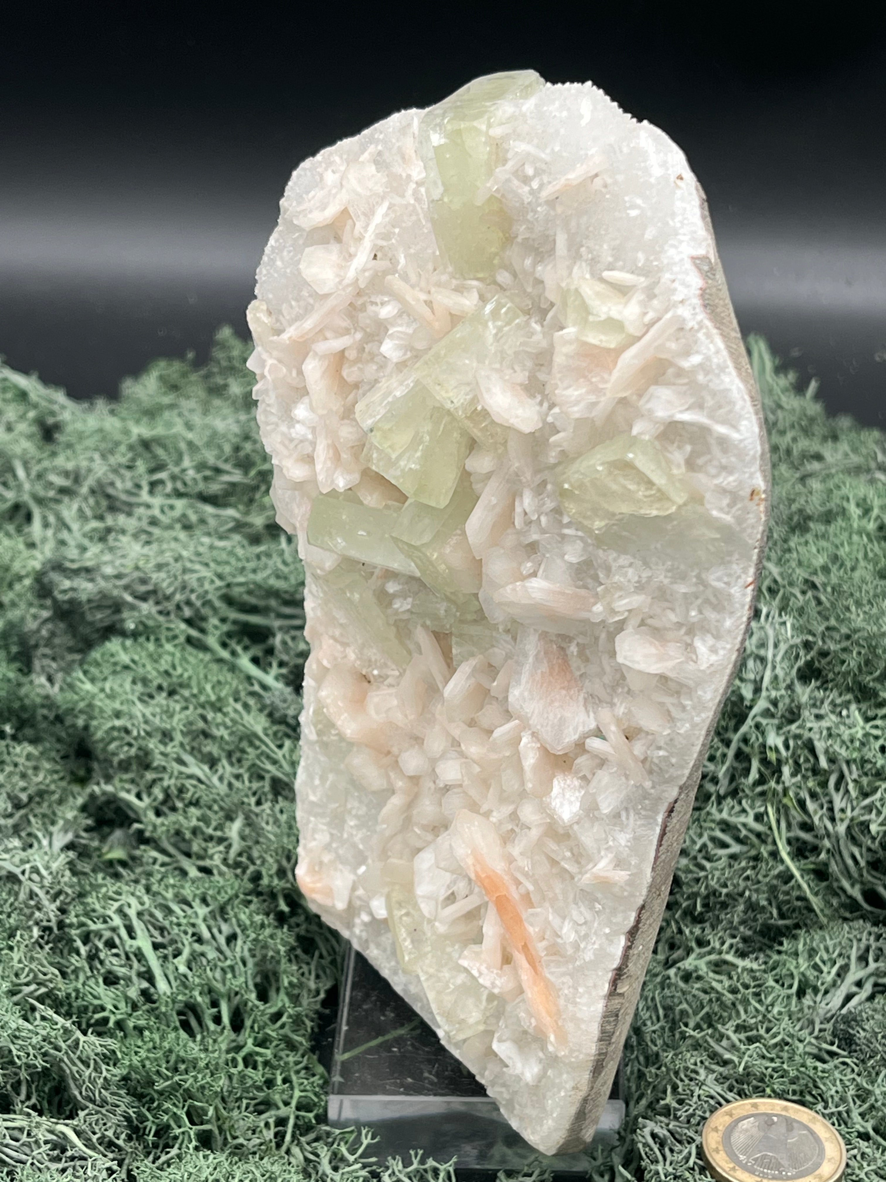 Apophyllit Stilbit Cluster XL aus Indien (1024g)- schöne grüne Kristalle - crystal paradise