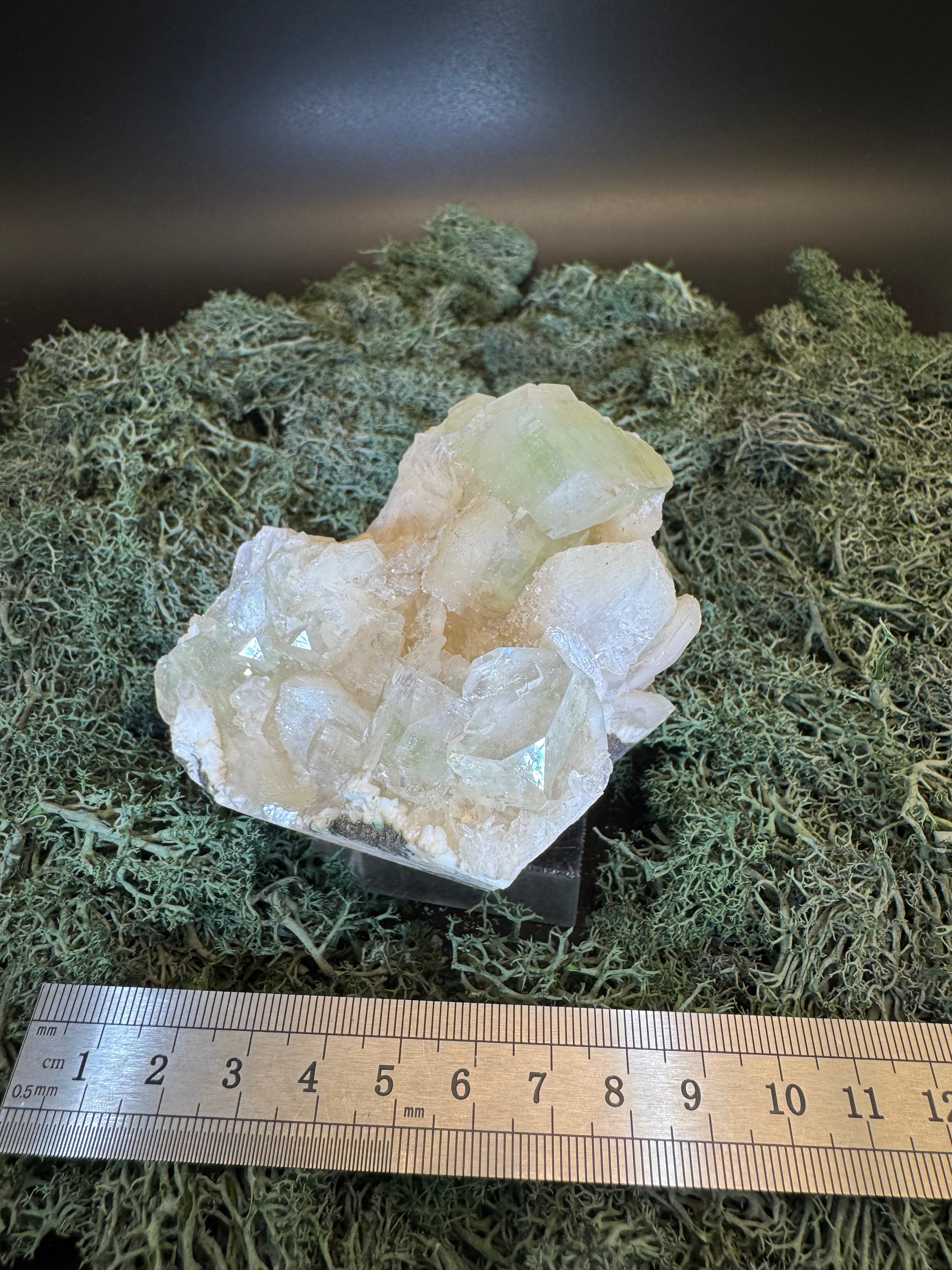 Grüner Apophyllit mit Stilbit Cluster aus Maharashtra, Nashik pune, Indien (416g) - Zuckerstilbit - crystal paradise