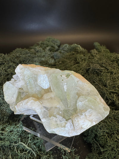 Grüner Apophyllit mit Stilbit Cluster aus Maharashtra, Nashik pune, Indien (293g)