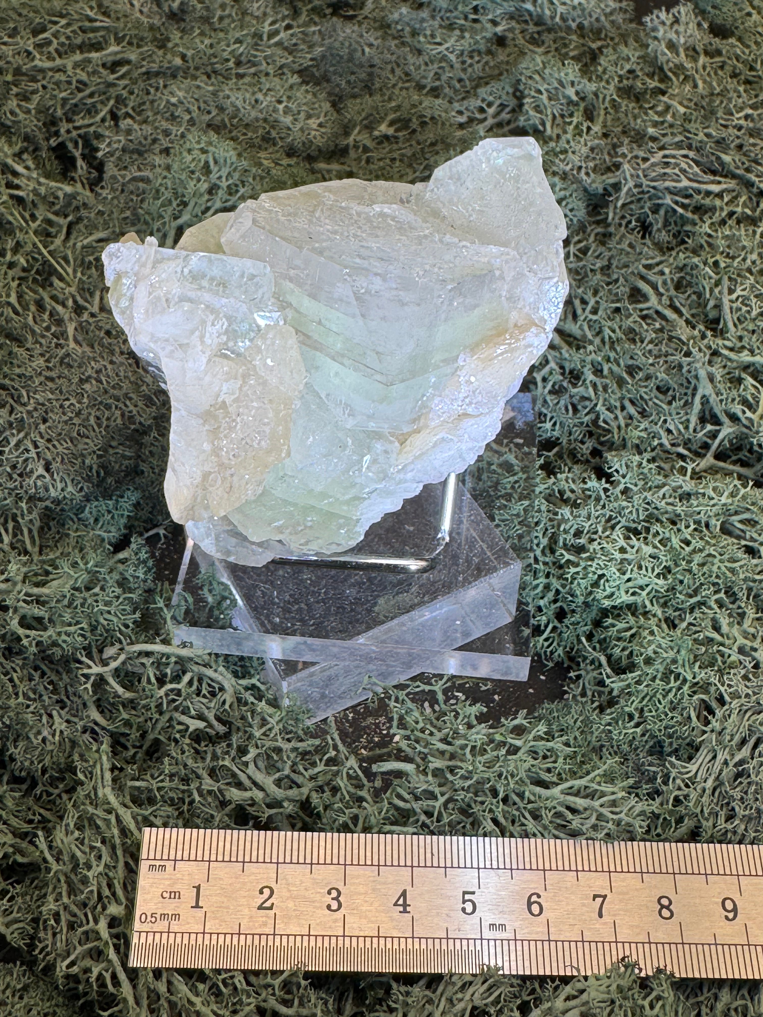 Grüner Apophyllit mit Stilbit Cluster aus Maharashtra, Nashik pune, Indien (213g) - große grüne Würfel - crystal paradise