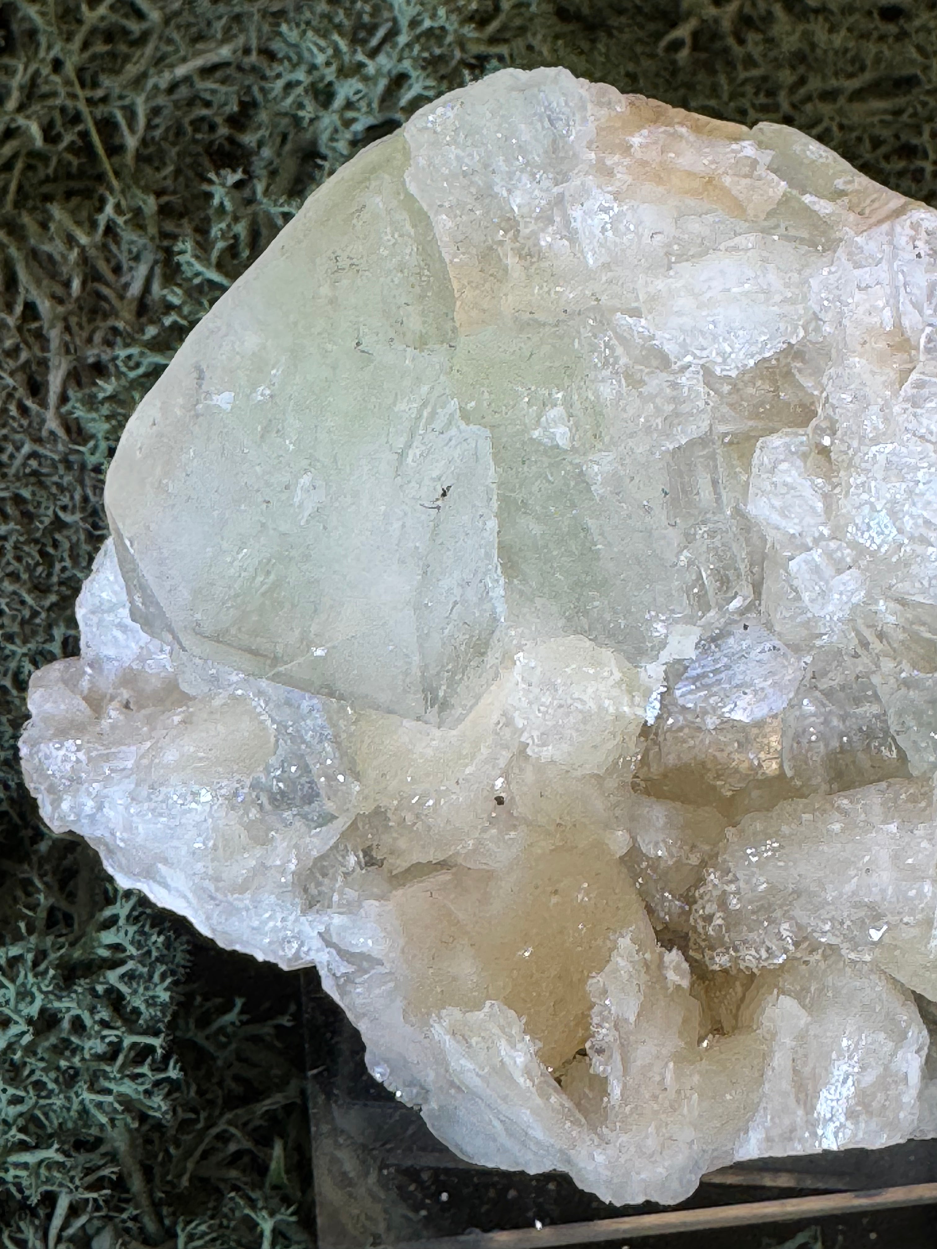 Grüner Apophyllit mit Stilbit Cluster aus Maharashtra, Nashik pune, Indien (212g) - crystal paradise