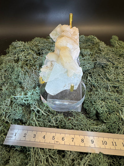 Grüner Apophyllit mit Stilbit Cluster aus Maharashtra, Nashik pune, Indien (111g)