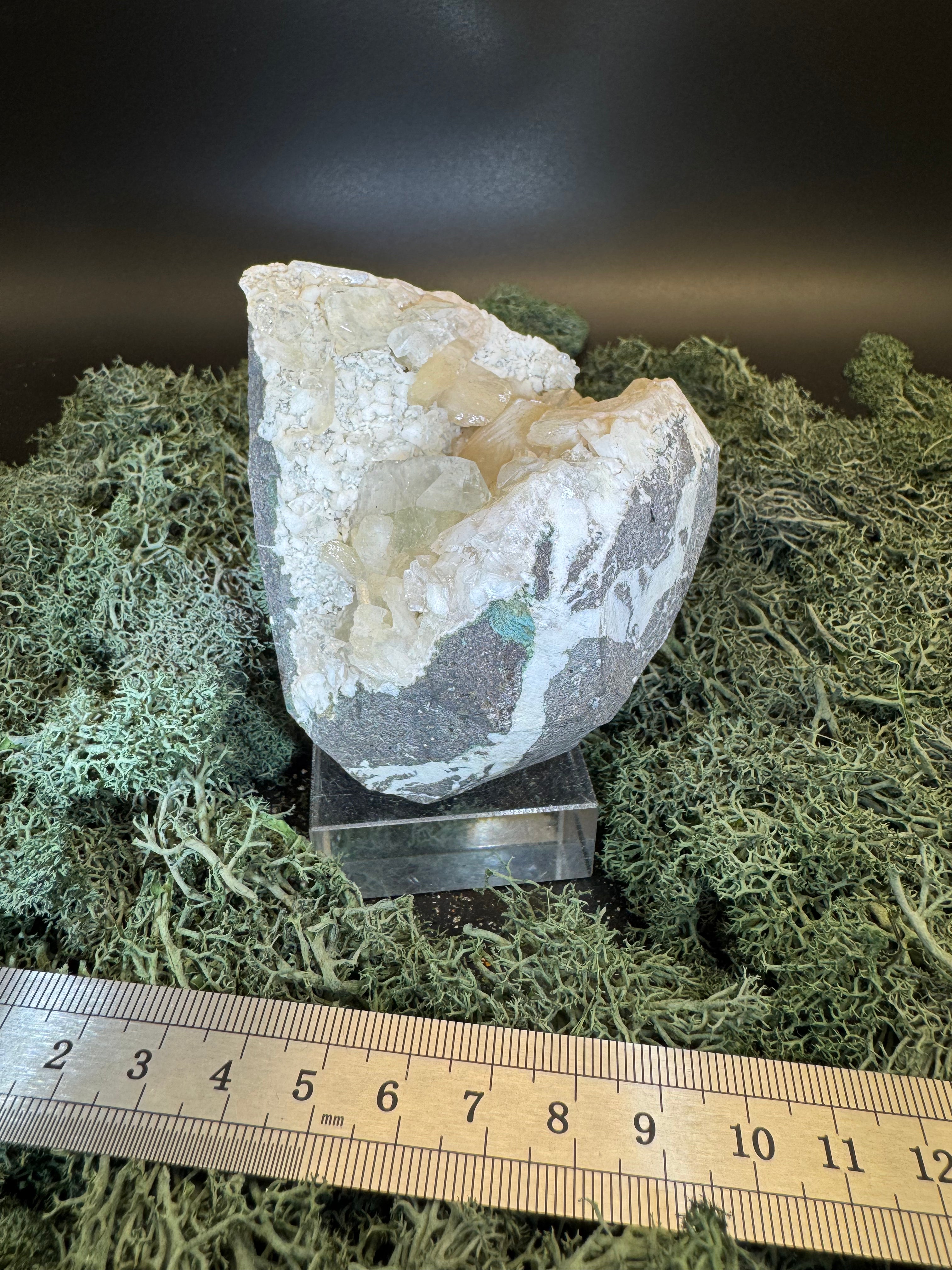 Grüner Apophyllit mit Stilbit Cluster aus Maharashtra, Nashik pune, Indien (493g) - Geodenbildung - crystal paradise