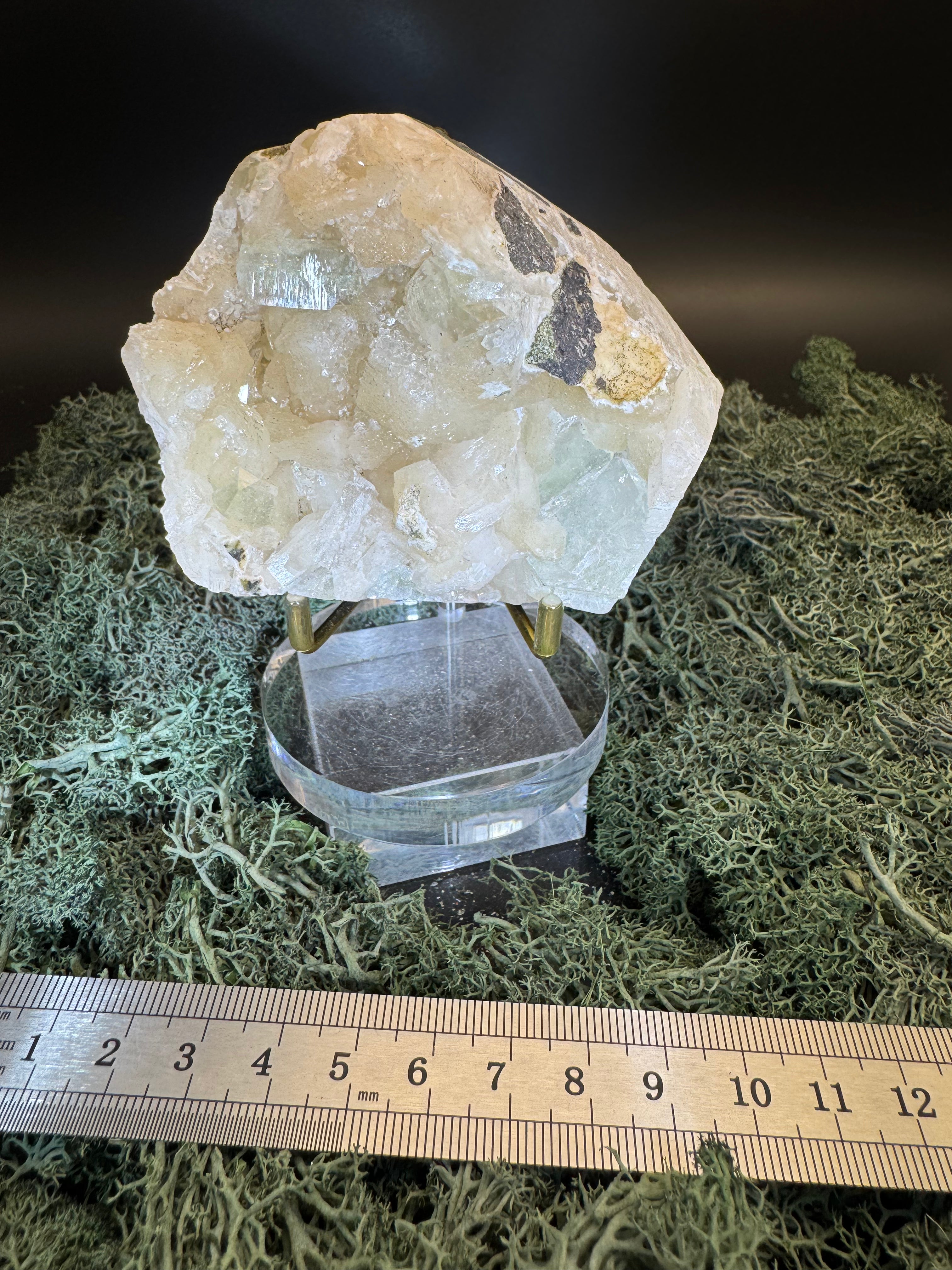 Grüner Apophyllit mit Stilbit Cluster aus Maharashtra, Nashik pune, Indien (400g) - crystal paradise