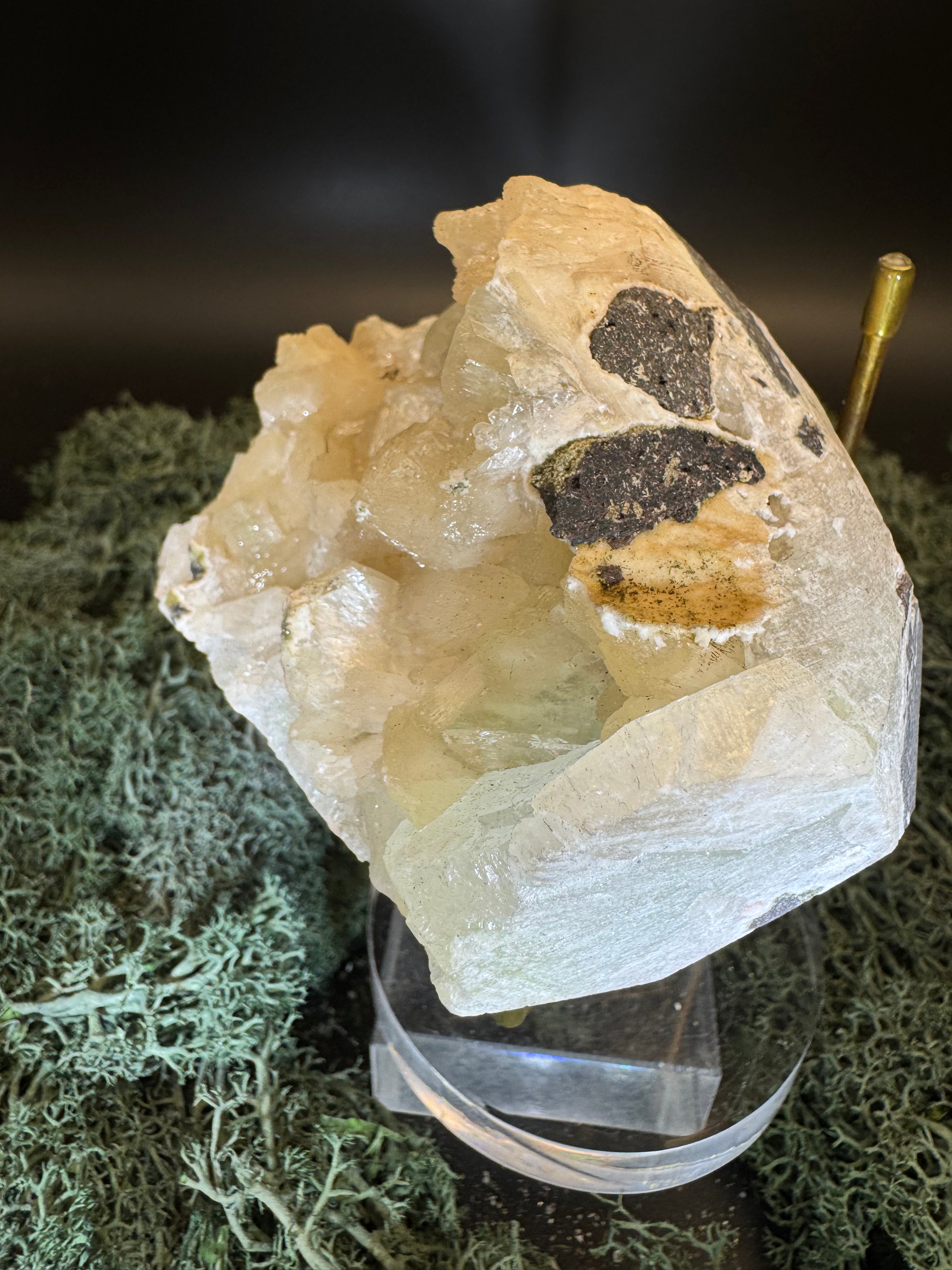 Grüner Apophyllit mit Stilbit Cluster aus Maharashtra, Nashik pune, Indien (400g) - crystal paradise