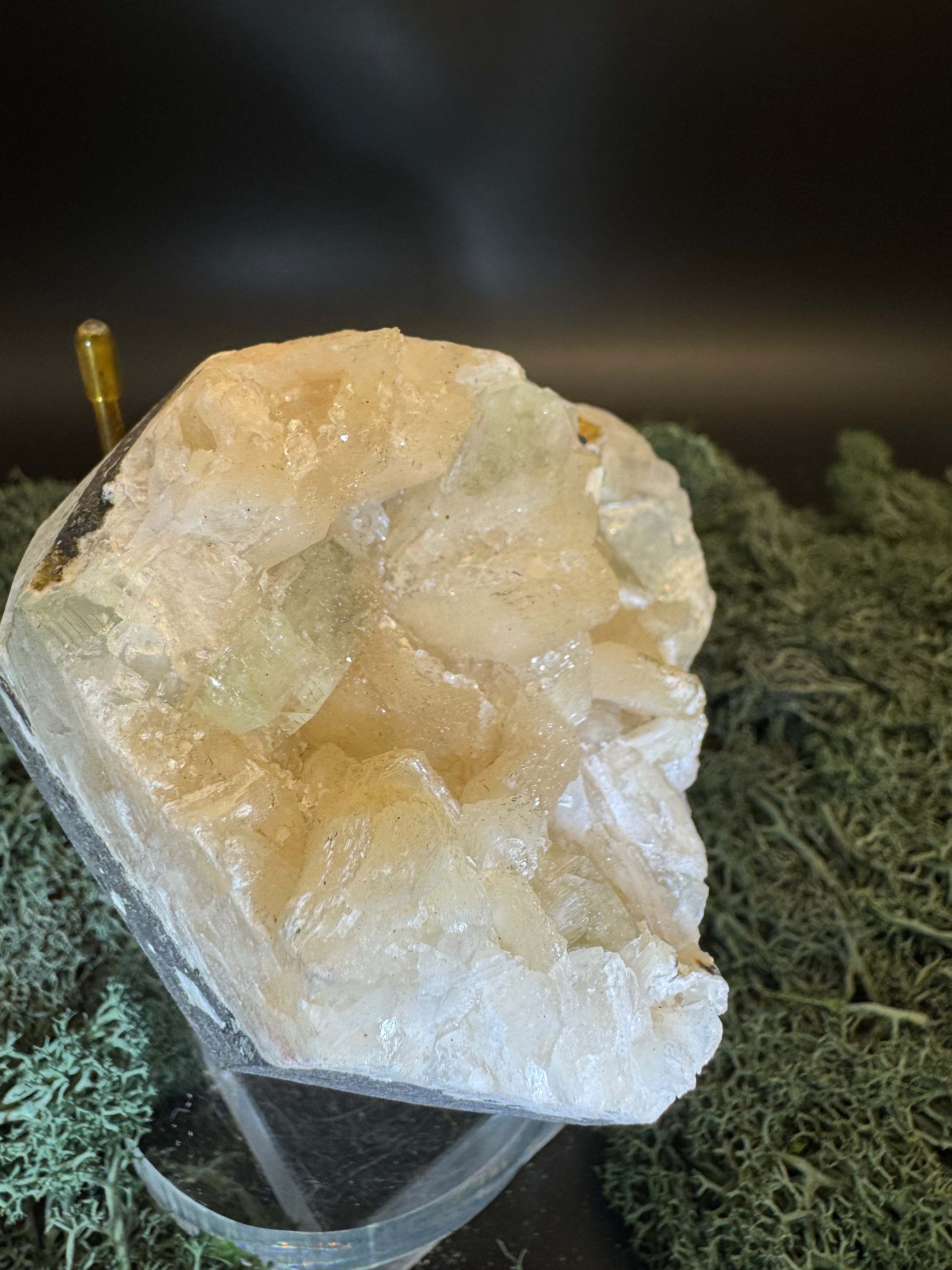 Grüner Apophyllit mit Stilbit Cluster aus Maharashtra, Nashik pune, Indien (400g) - crystal paradise