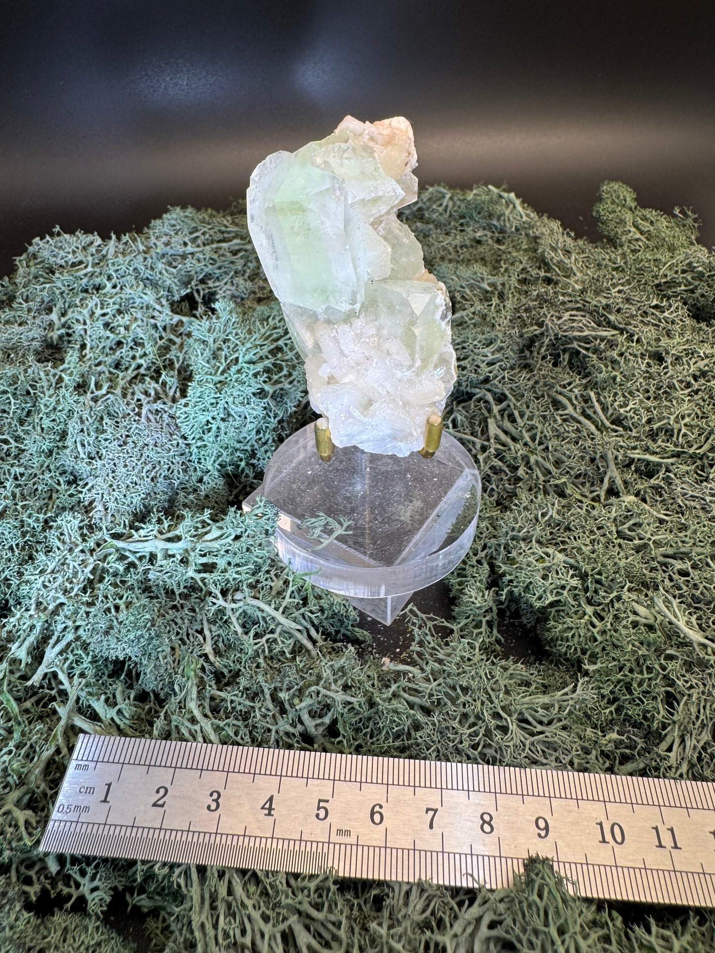 Grüner Apophyllit mit Stilbit Cluster aus Maharashtra, Nashik pune, Indien (92g)