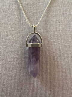 Anhänger Pendel-Doppelspitze aus Amethyst - 1 Stück