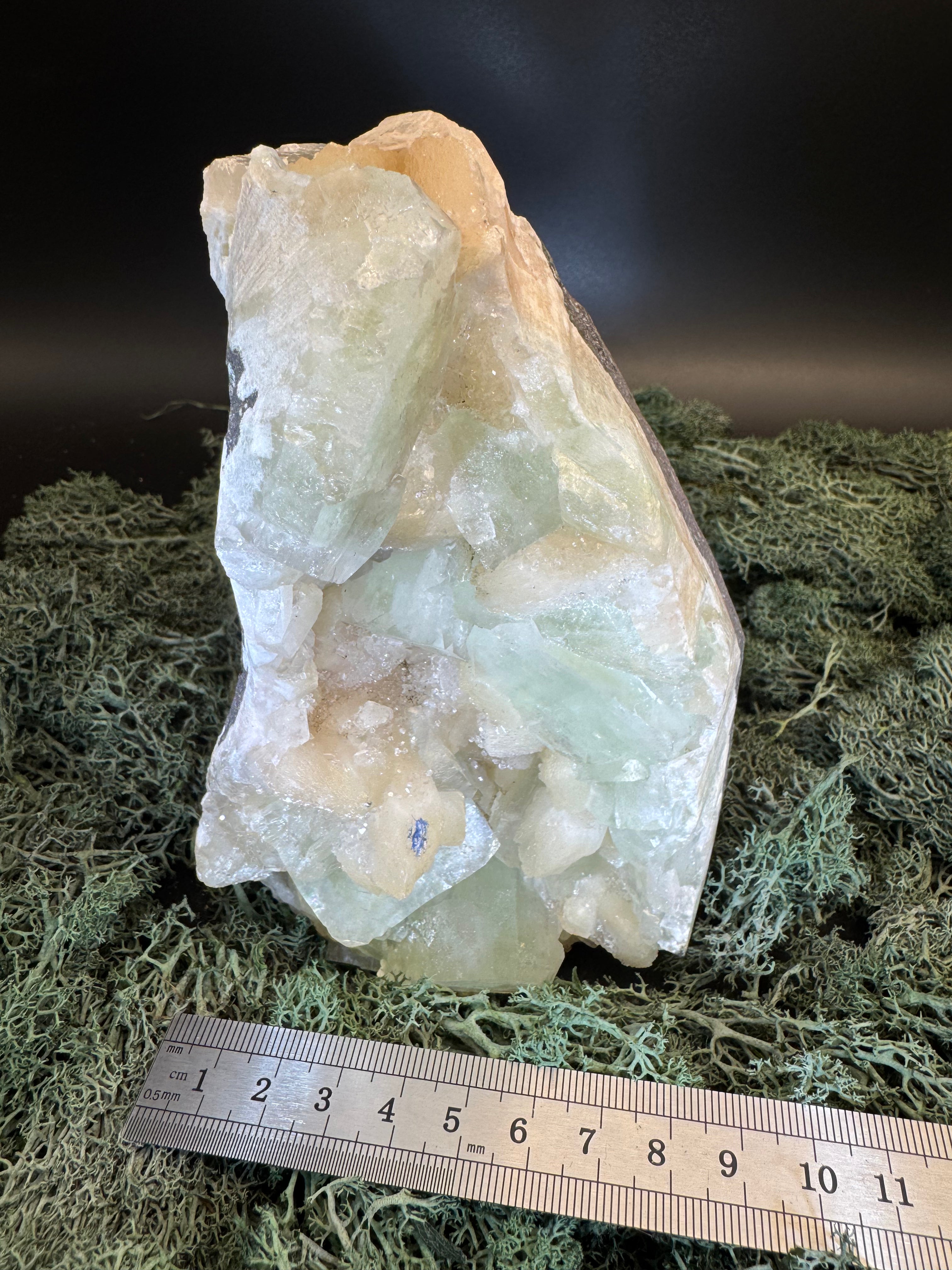 Grüner Apophyllit mit Stilbit Cluster aus Maharashtra, Nashik pune, Indien (1156g) - crystal paradise