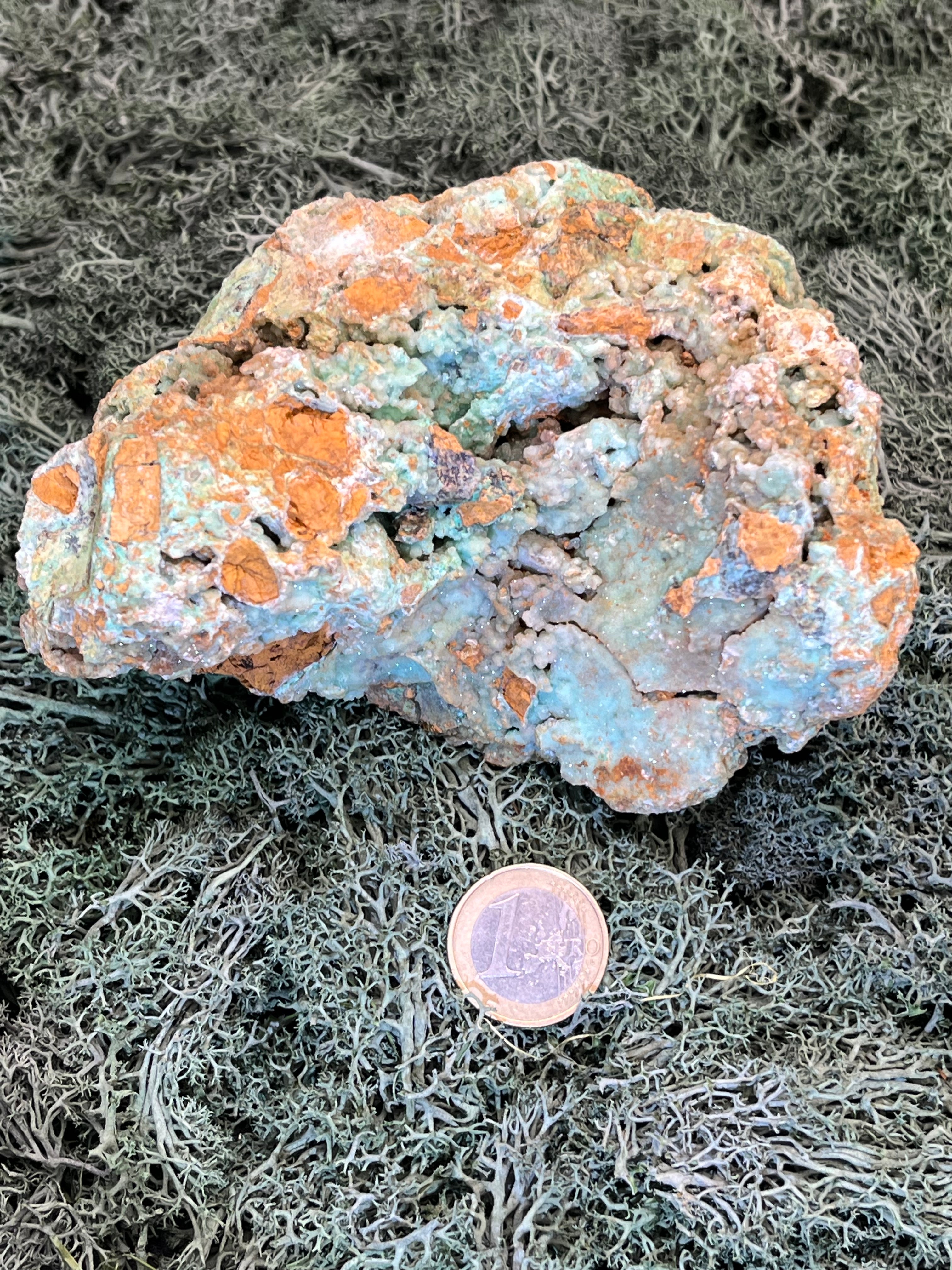 Smithsonit aus Indonesien (842g) - XXL Stufe - glitzernde grüne Kristalle - crystal paradise
