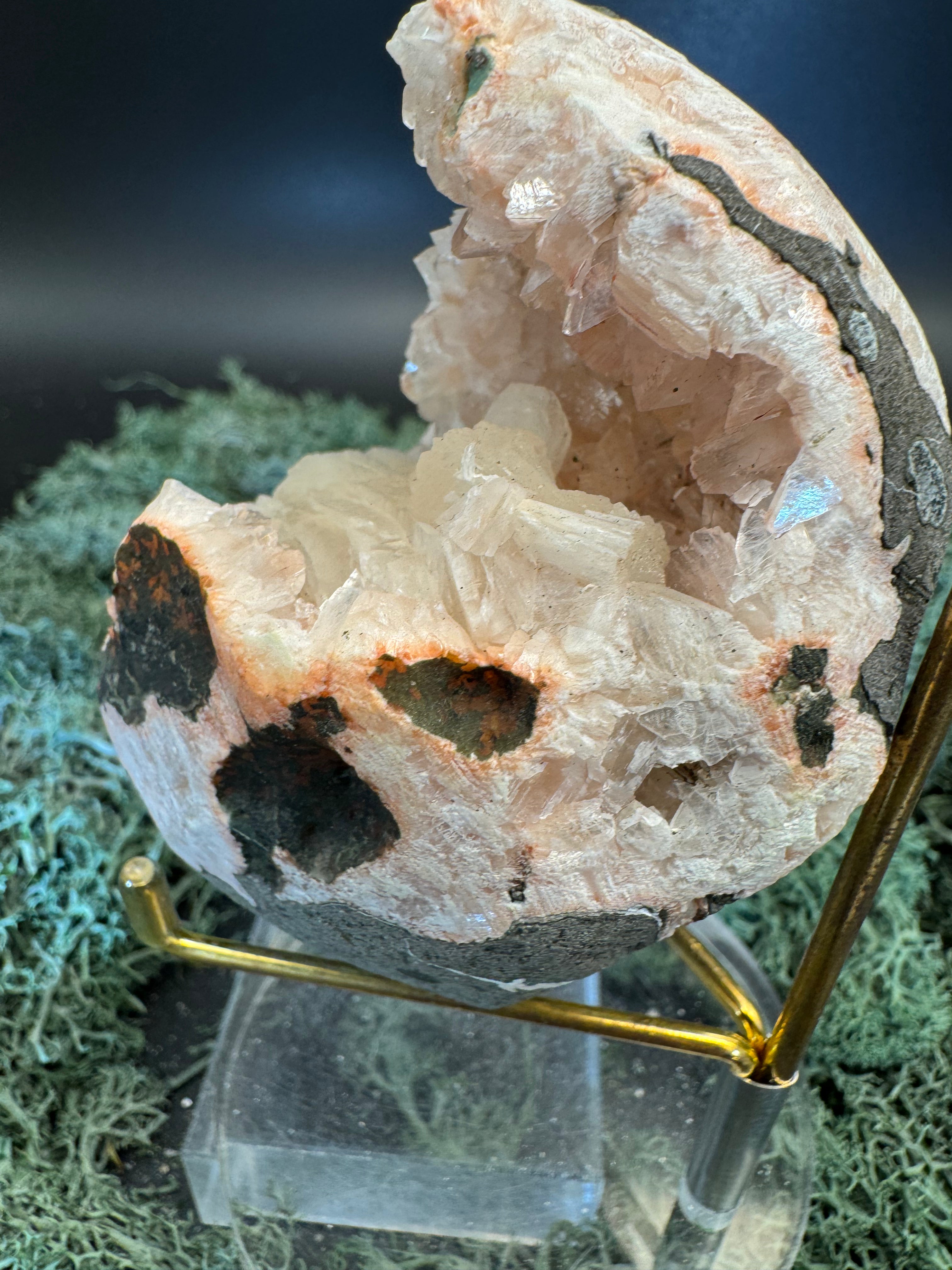 Heulandit / Euzeolit Geode mit Stilbit aus Maharashtra, Nashik pune, Indien (256g) - crystal paradise
