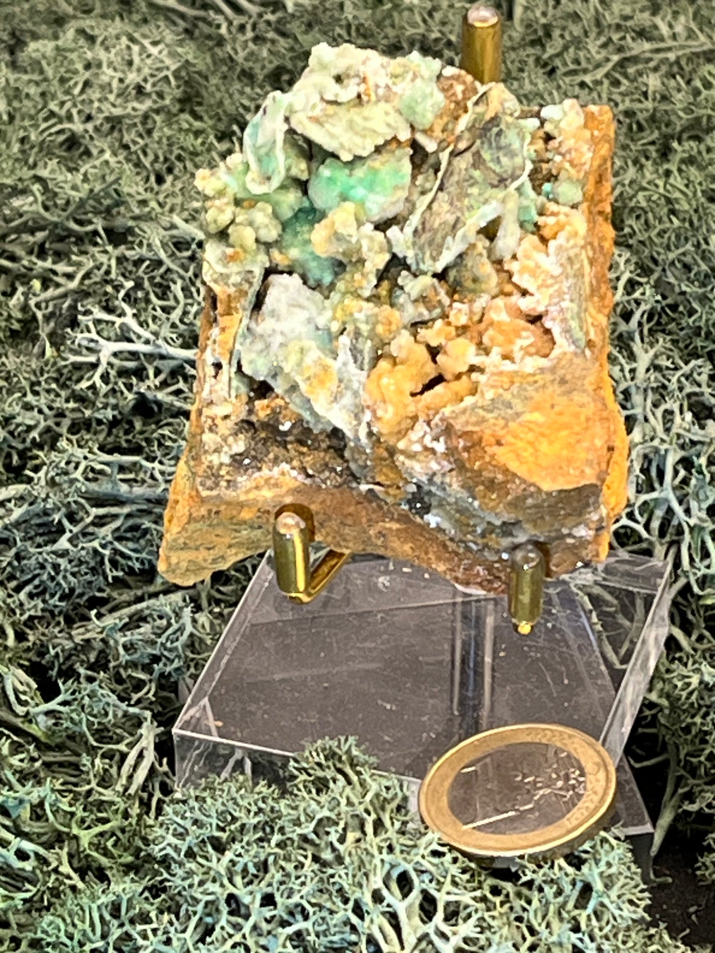 Smithsonit aus Indonesien (110g) - Stufe- super schöne glitzernde grüne Kristalle - crystal paradise