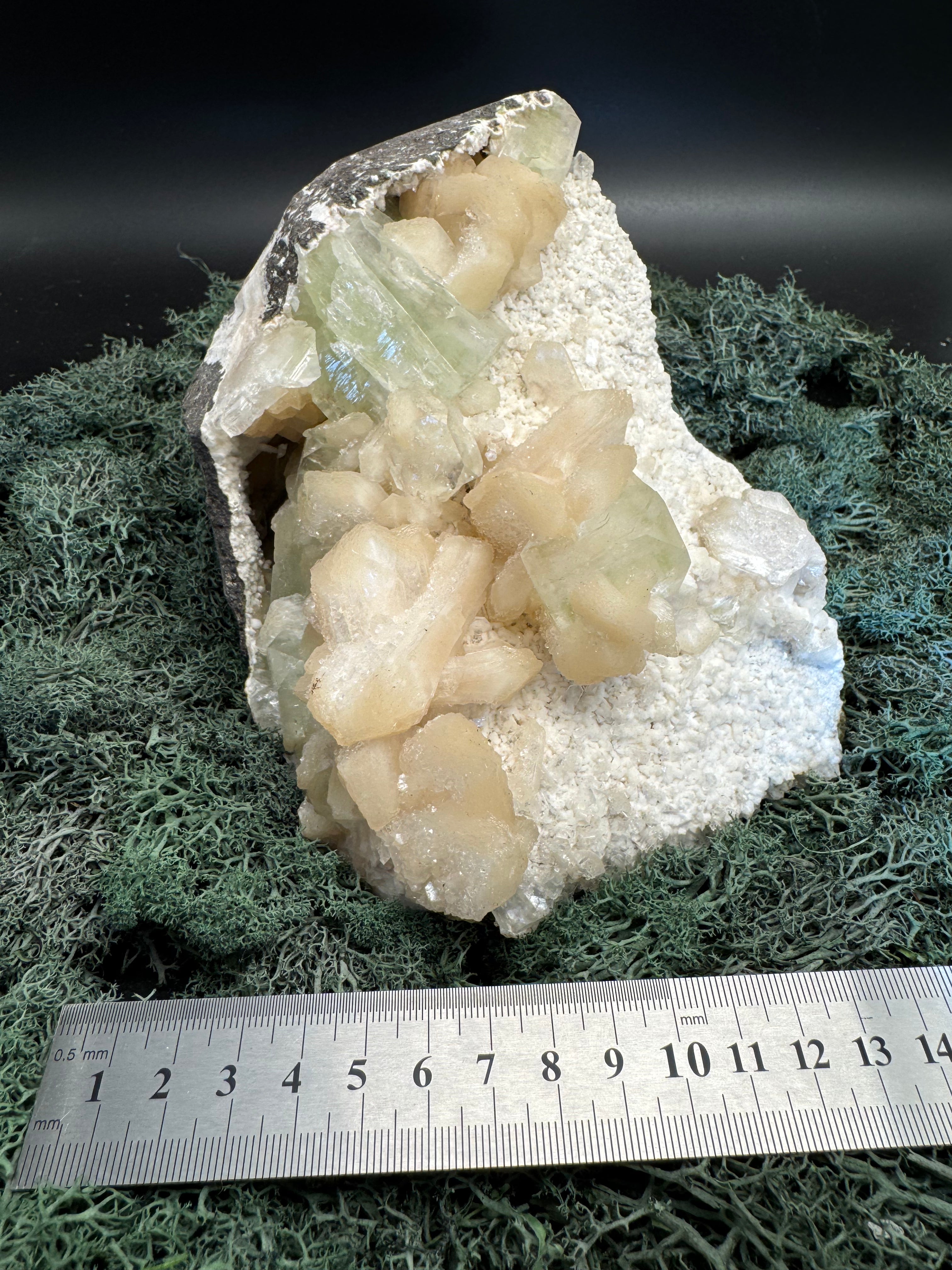 Grüner Apophyllit mit Stilbit XL Cluster aus Maharashtra, Nashik pune, Indien (2160g) - crystal paradise