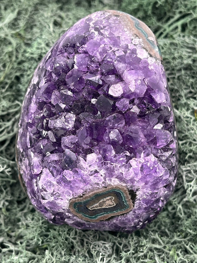 Achatisierter Amethyst Druse aus Uruguay (673g) - tief dunkles violett! - crystal paradise