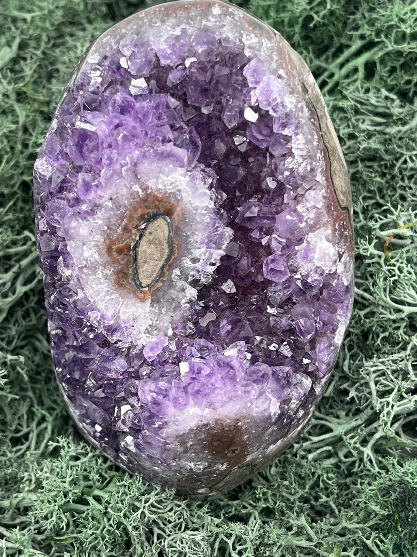 Achatisierter Amethyst Druse aus Uruguay (590g) - schönes violett! - crystal paradise