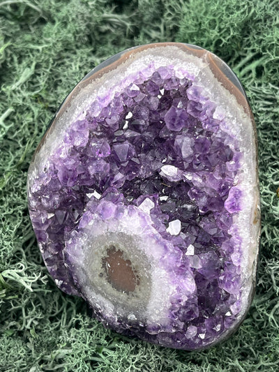 Achatisierter Amethyst Druse aus Uruguay (517g) - schönes violett! - crystal paradise