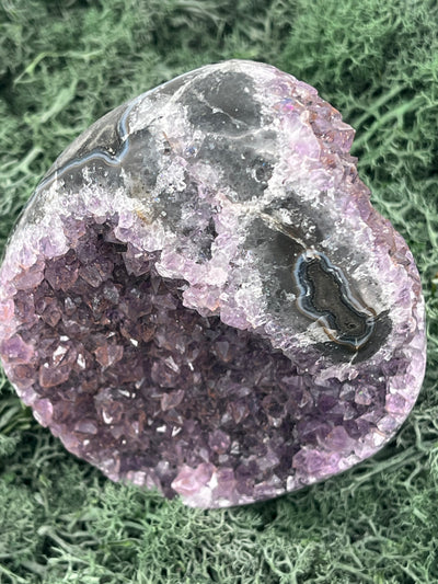 Achatisierte Amethyst Druse aus Uruguay (762g) - schönes violett! - crystal paradise