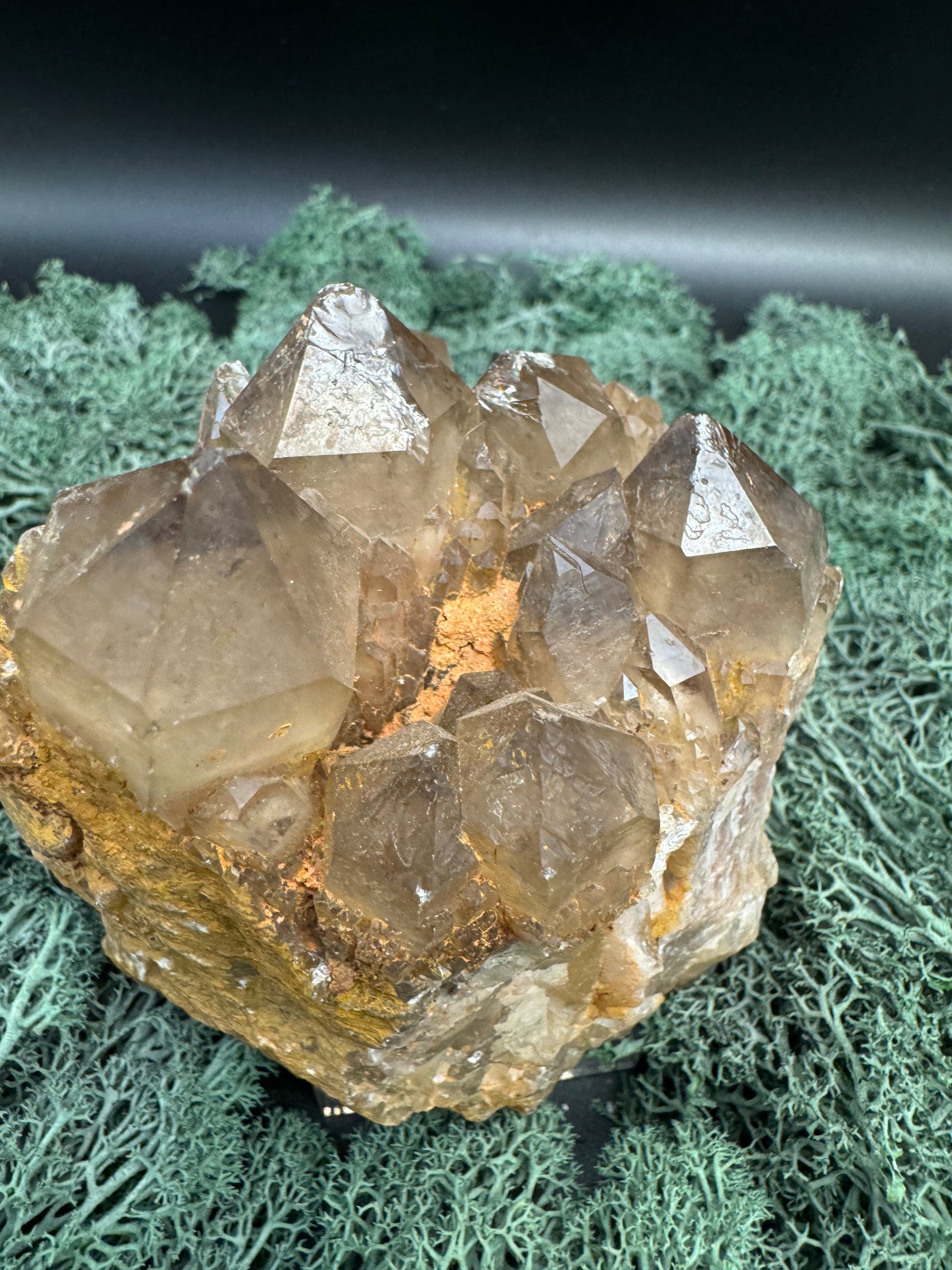 Citrin Handstufe aus Kunduluni, Kongo (881g) - schöne Kristallspitzen - crystal paradise