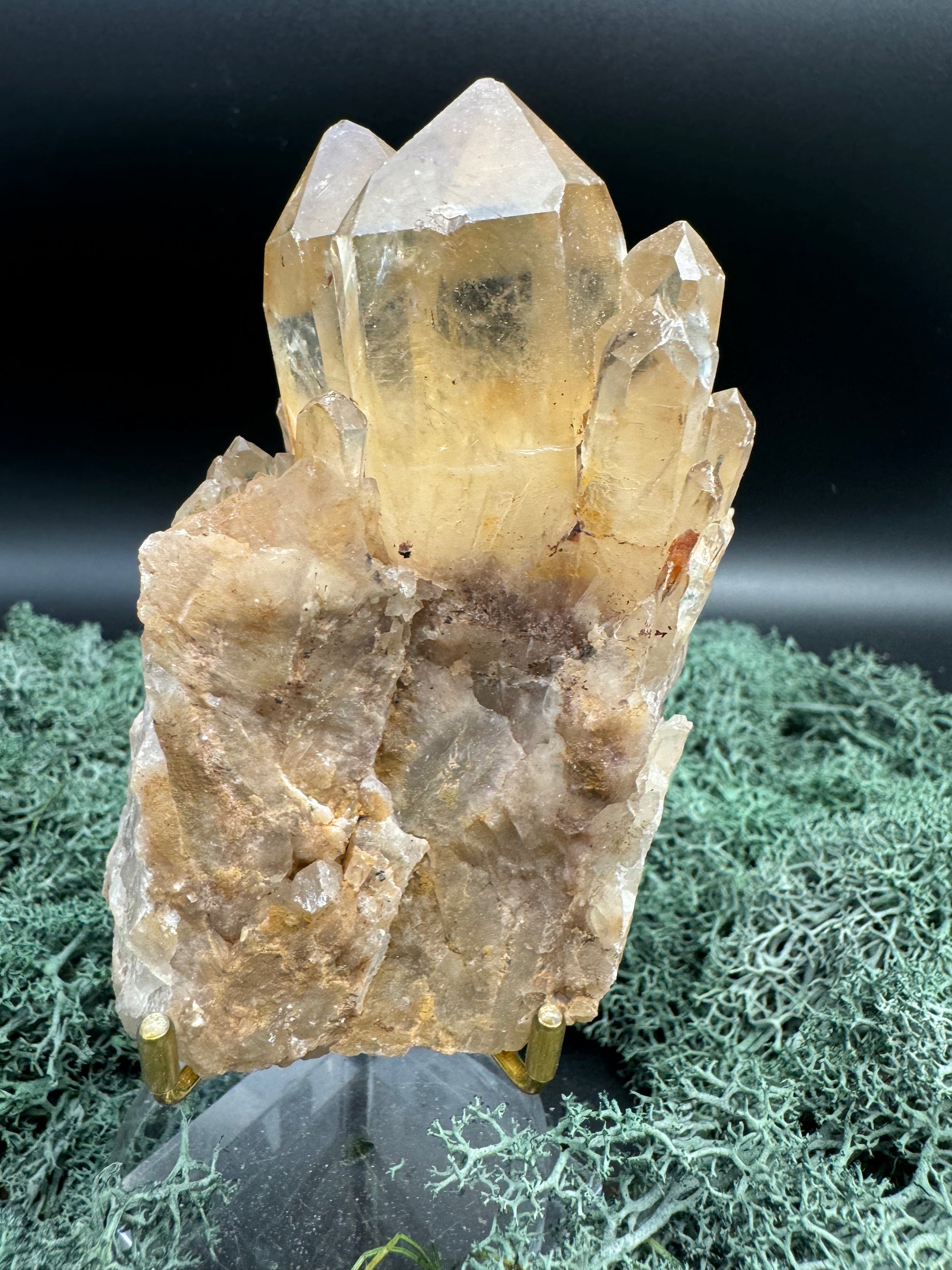 Citrin Handstufe aus Kunduluni, Kongo (363g) - schöne helle Kristallspitzen - crystal paradise