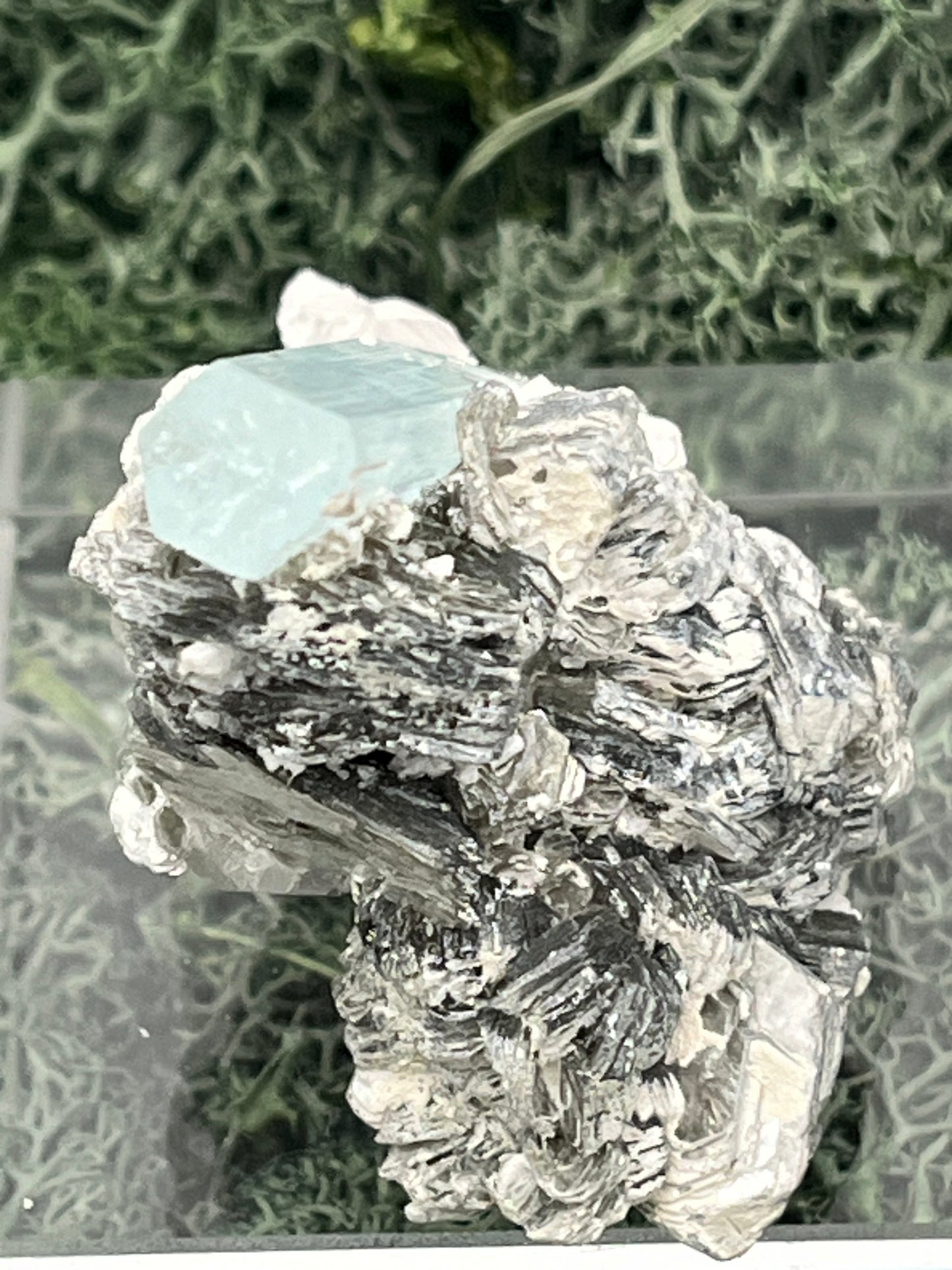 Aquamarin Kristall auf Feldspat aus Pakistan (41g) - crystal paradise